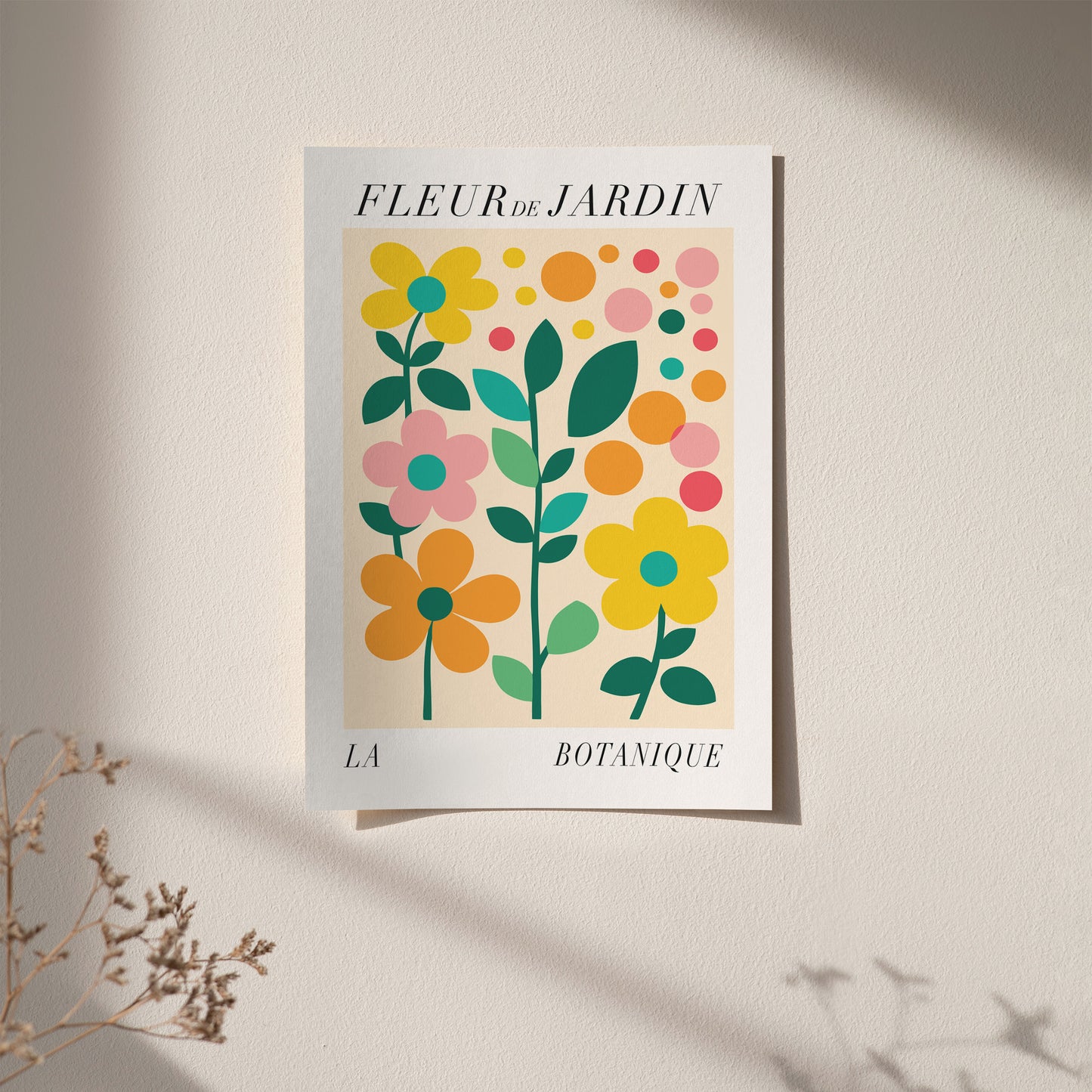 Colorful Fleur de Jardin French Poster