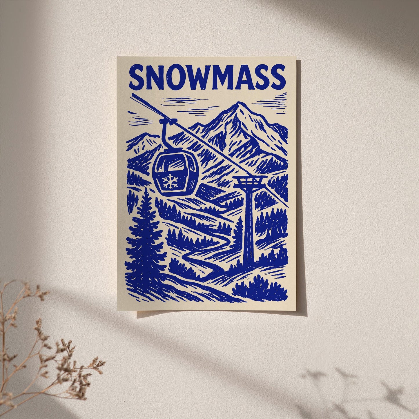 Snowmass Blue Travel Poster