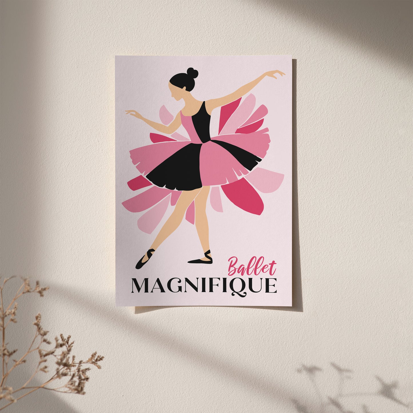 Pink Ballet Magnifique Poster for Girls Room