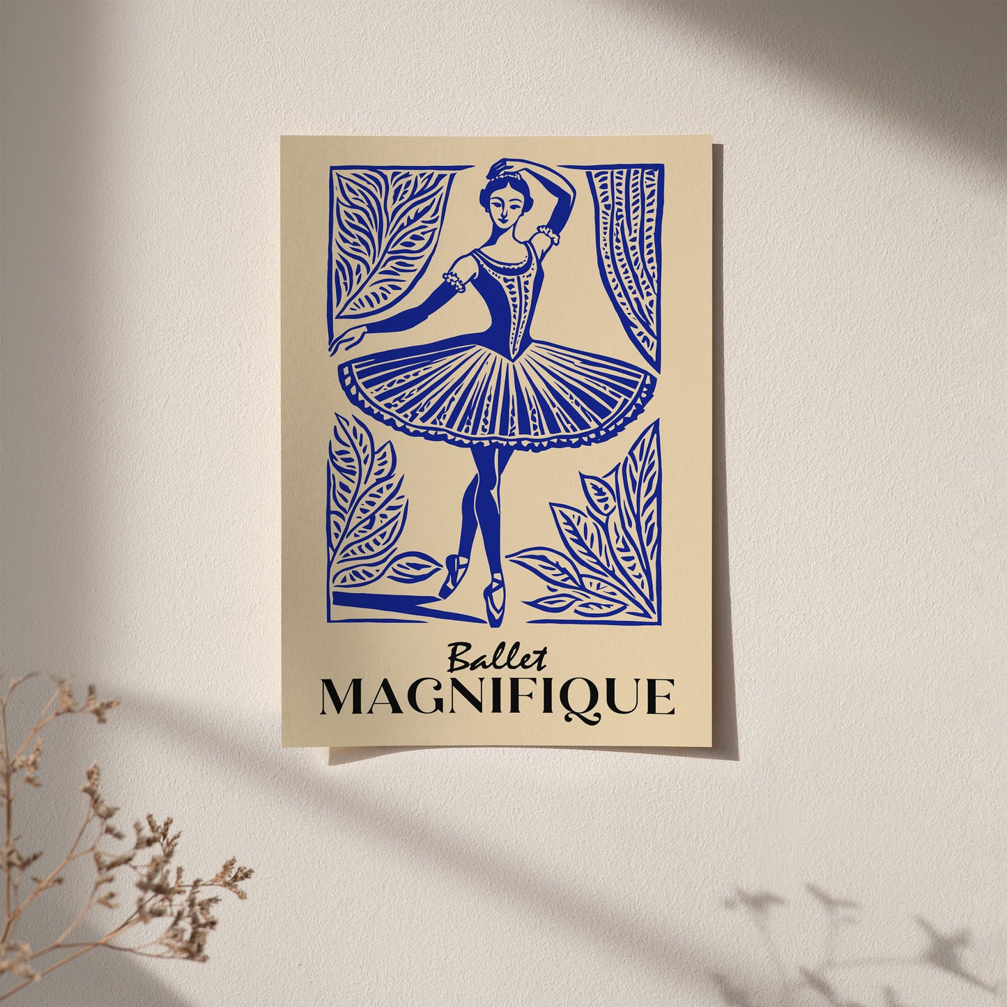 Blue Ballet Ballerina Dance Poster