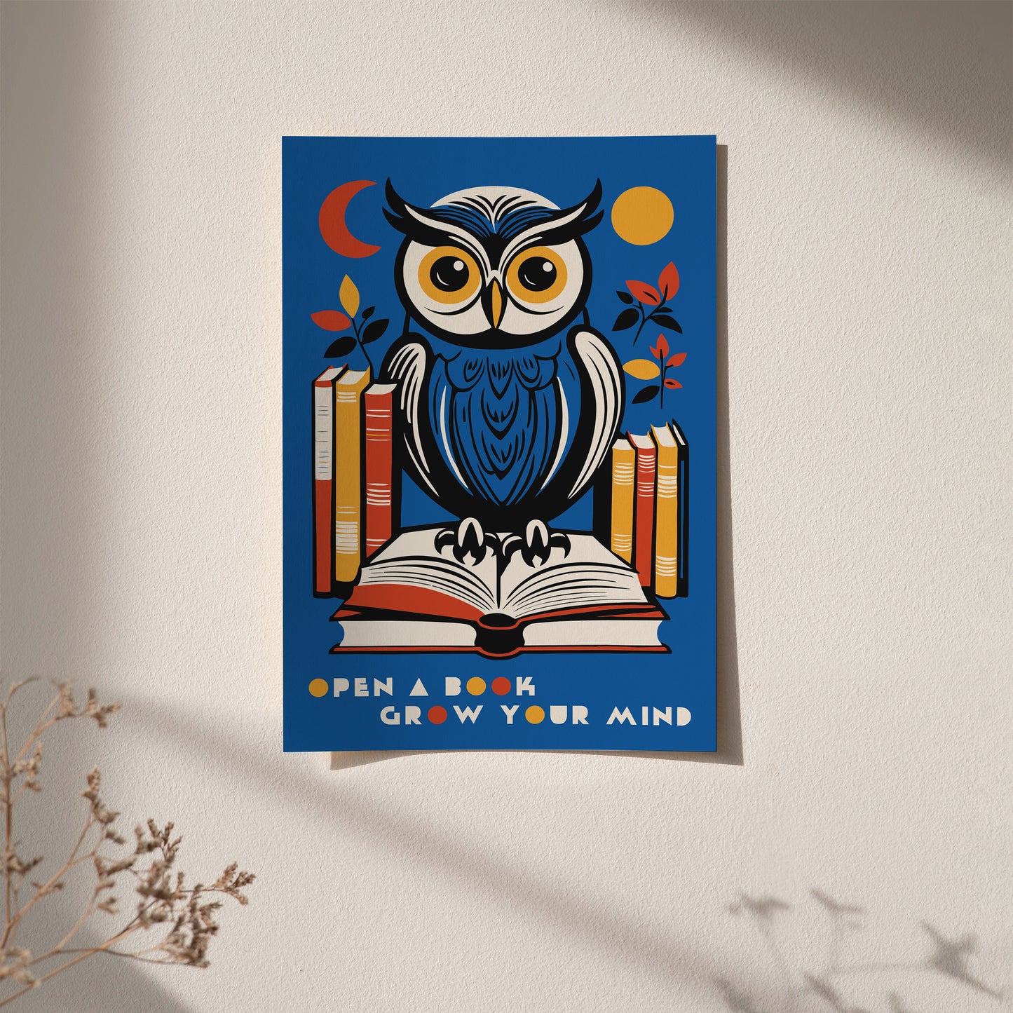 Open Book Grow Your Mind Poster