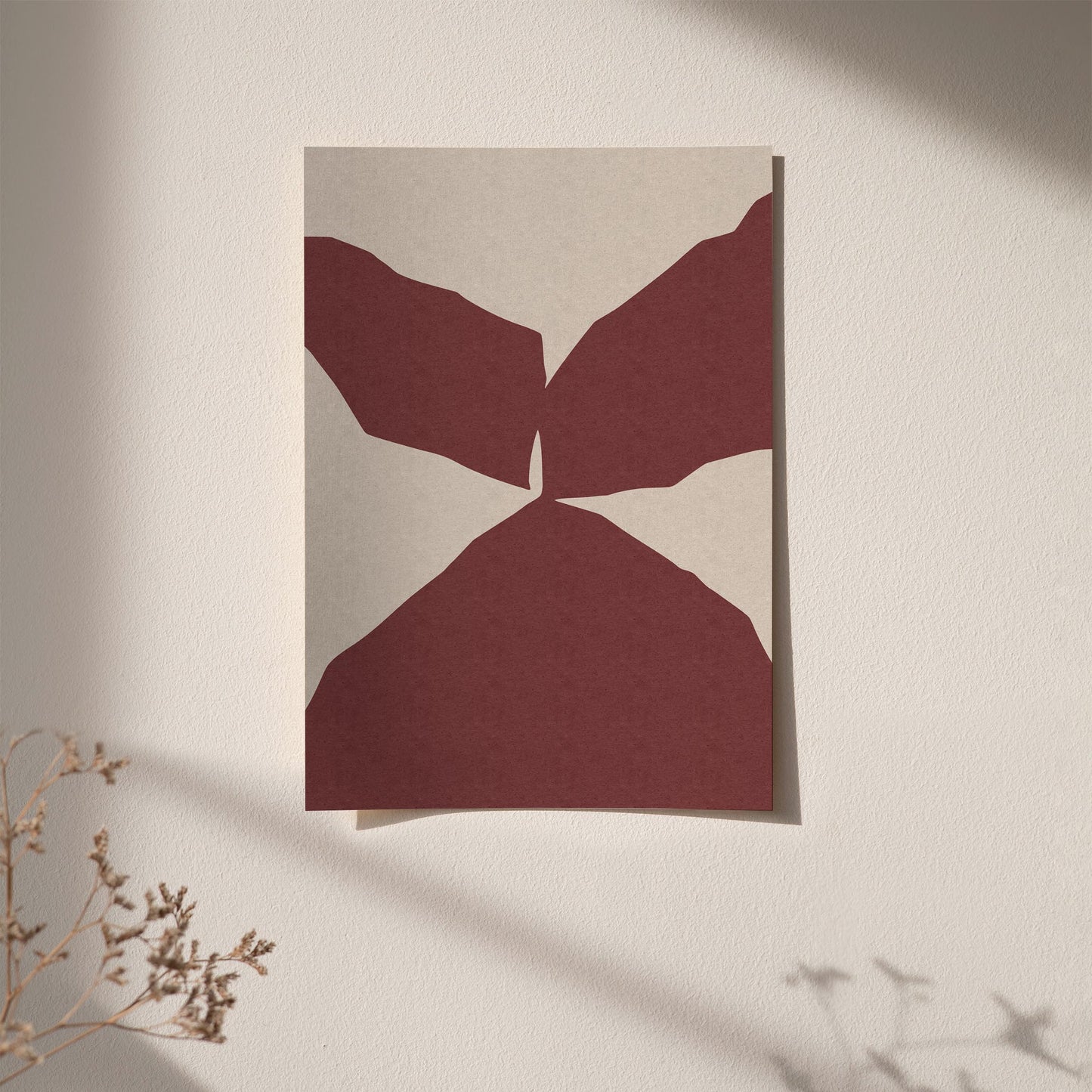 Burgundy Abstract Shape Poster