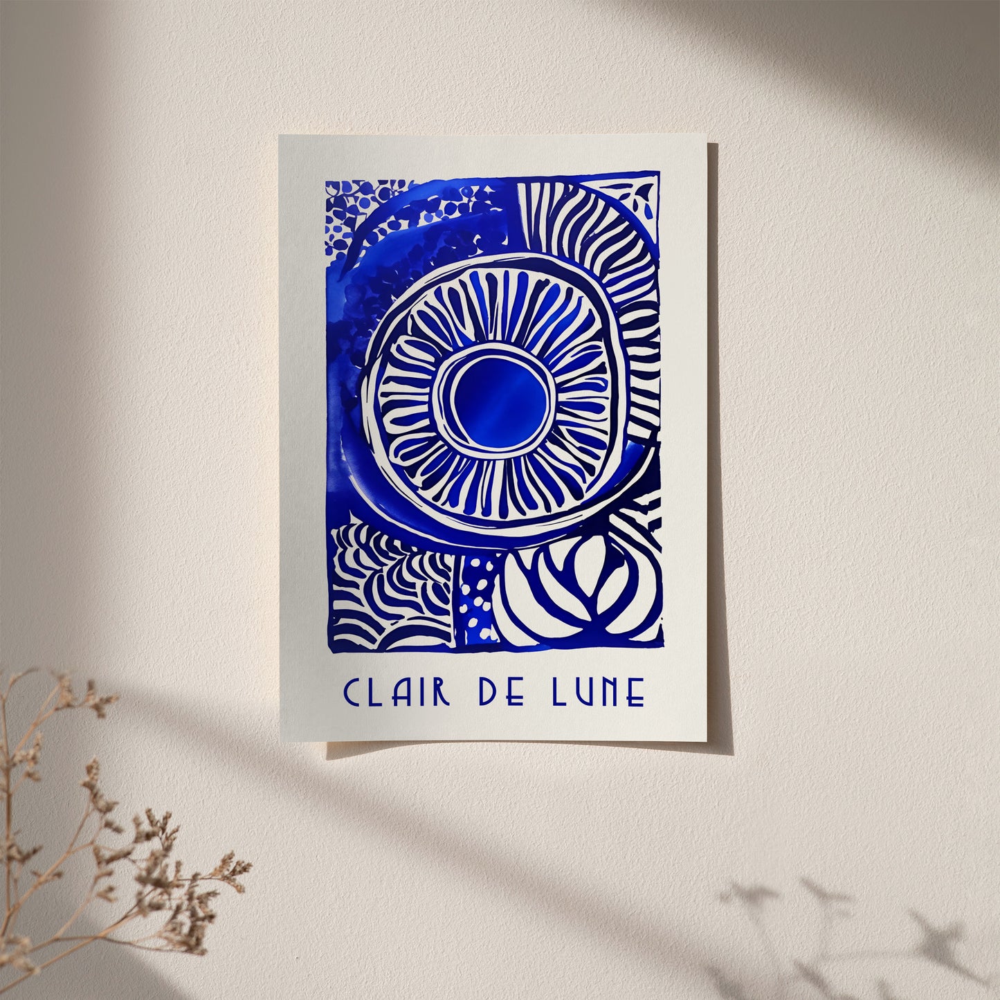 Clair de Lune Debussy Blue Poster