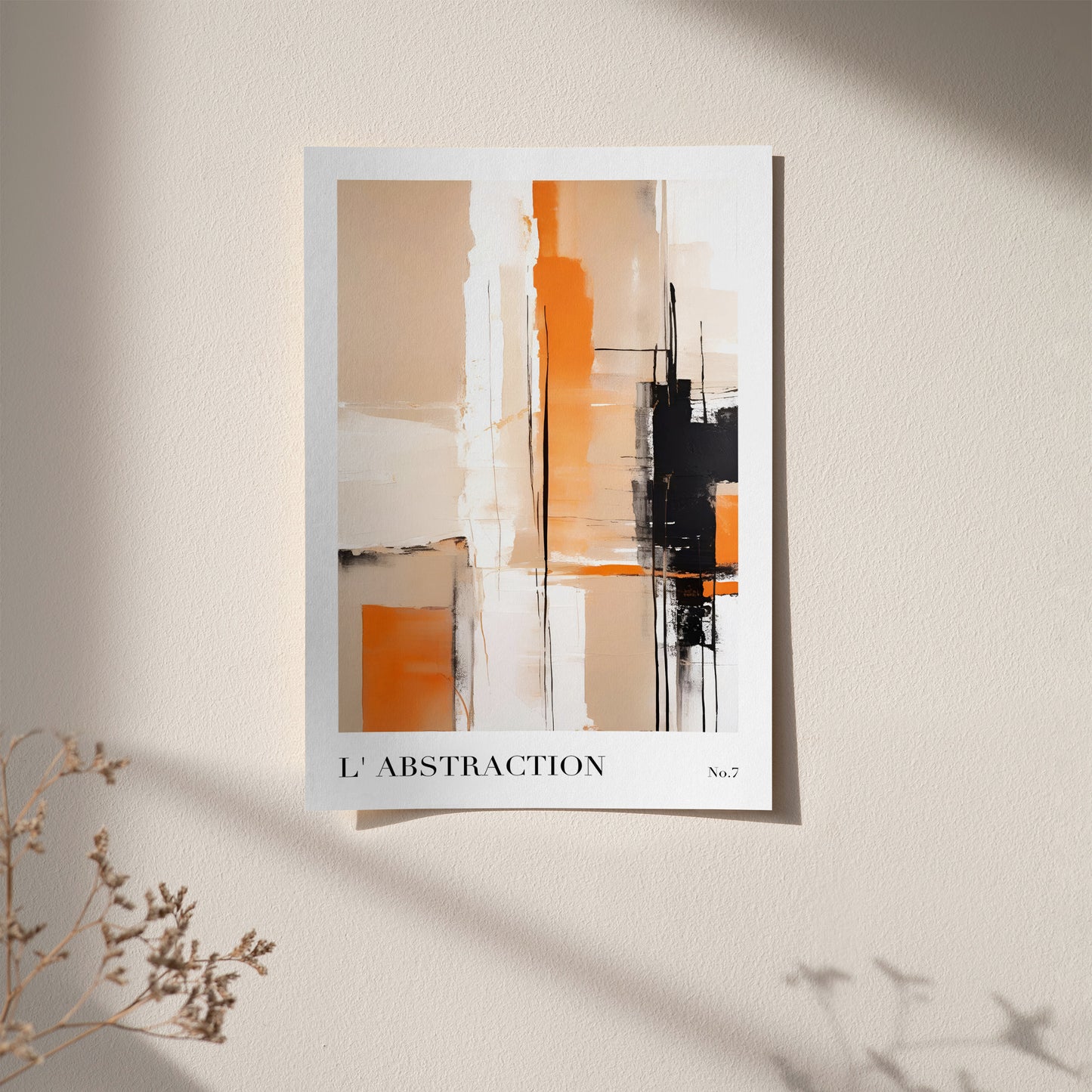 Orange Abstract Painting No.7 Wall Art