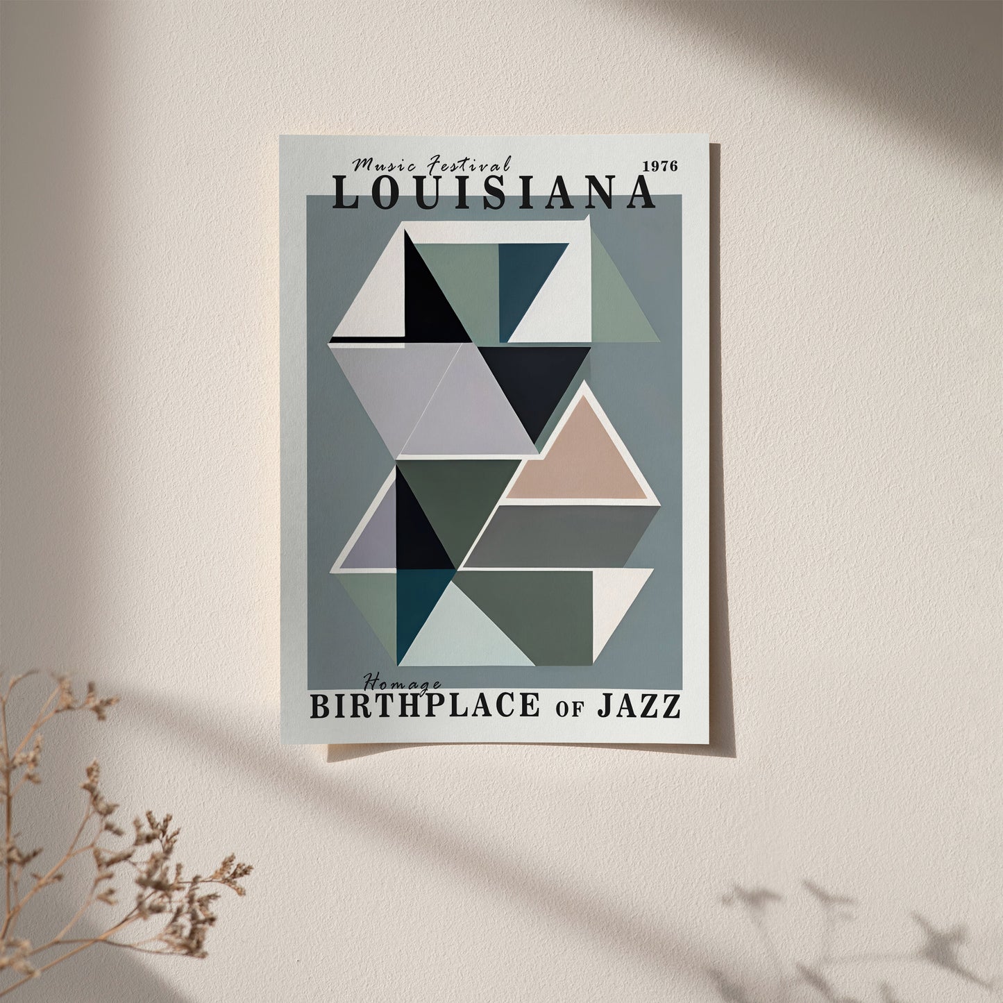 Music Festival Louisiana Gray Poster