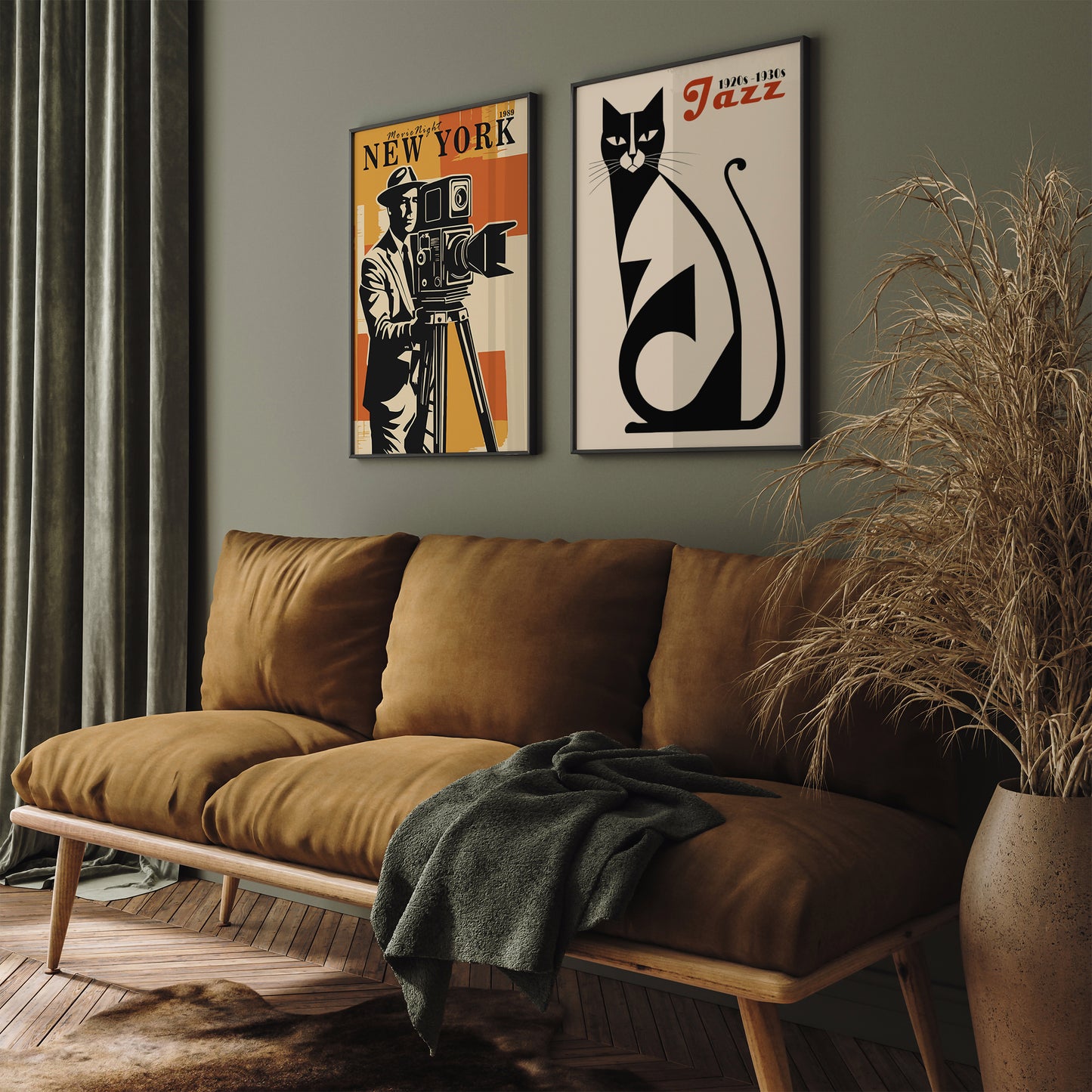 Jazz 1920s Black Cat Art Print