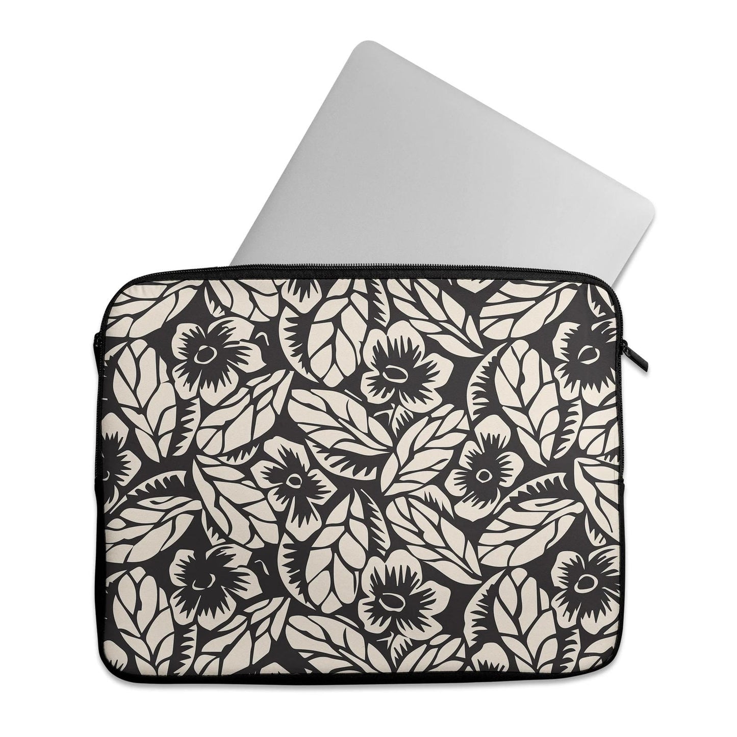 Black and White Floral Macbook Case