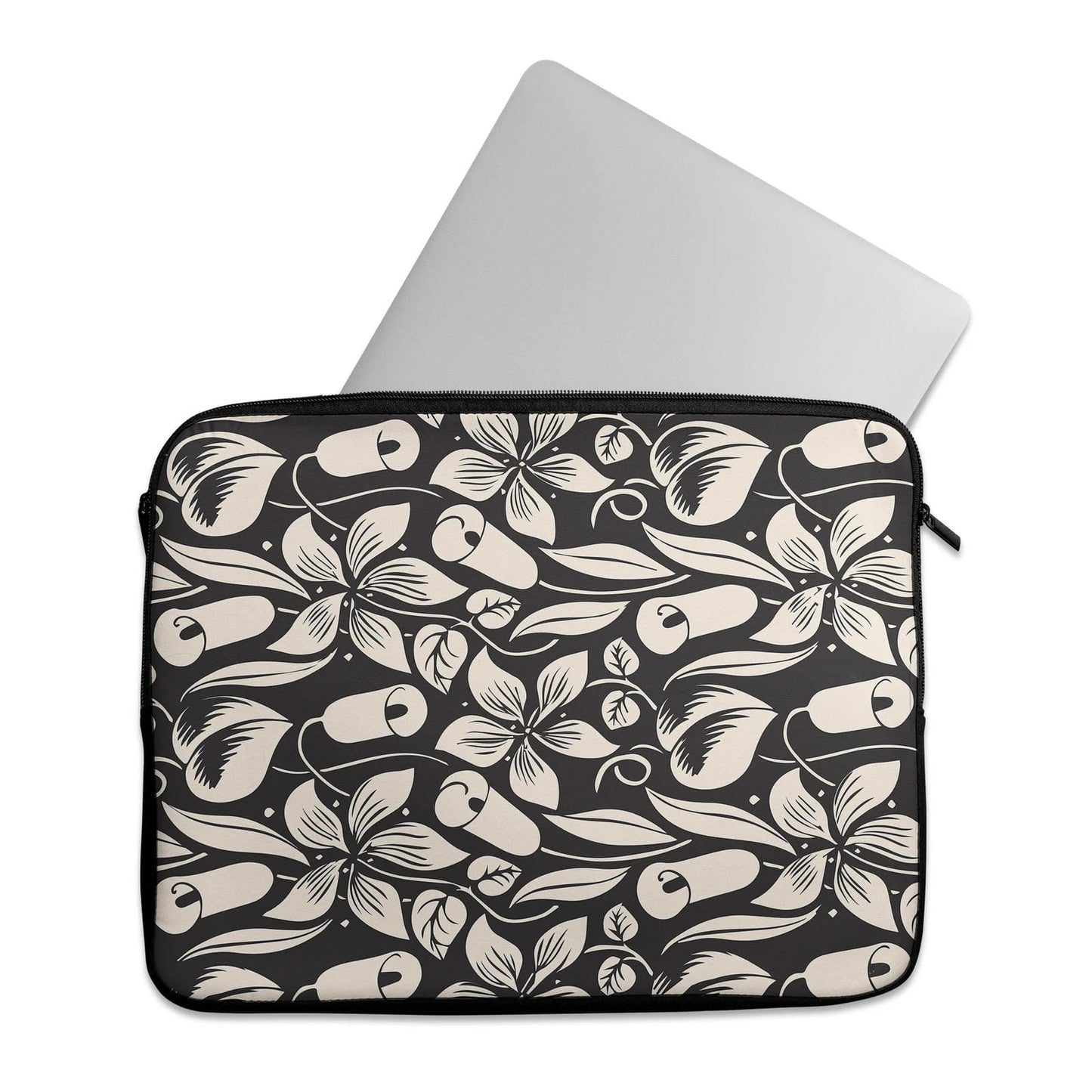 Black & White Floral Macbook Case