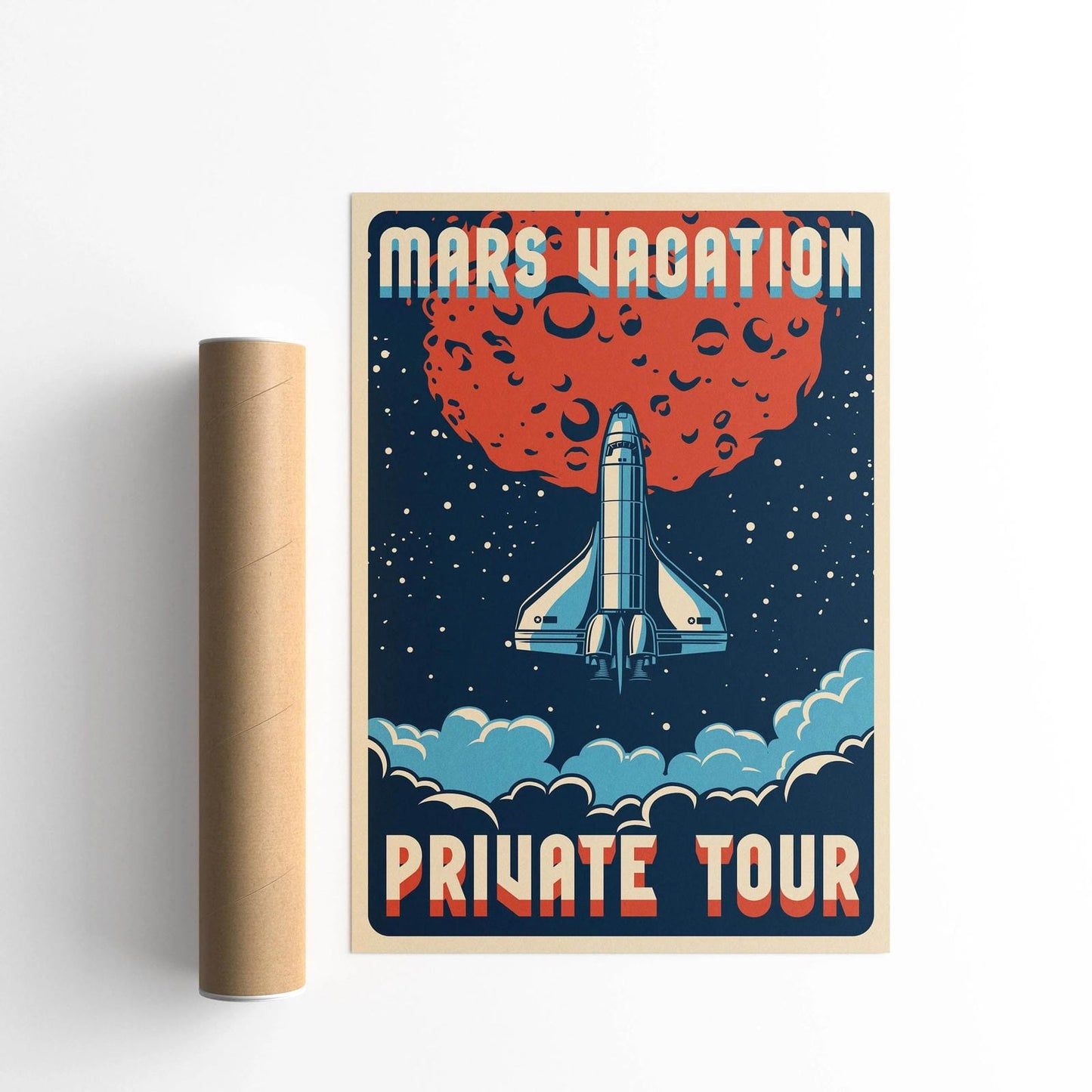 Mars Vacation - Retro Space Travel Poster - HypeSheriff Europe