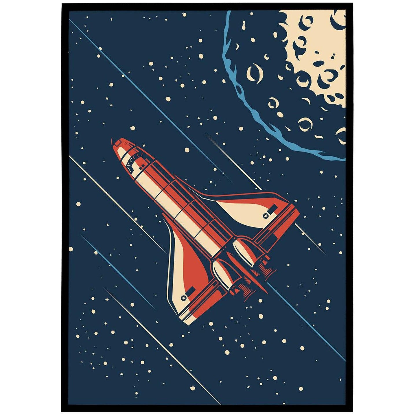 Space Shuttle Illustration - Retro Space Travel Poster - HypeSheriff Europe