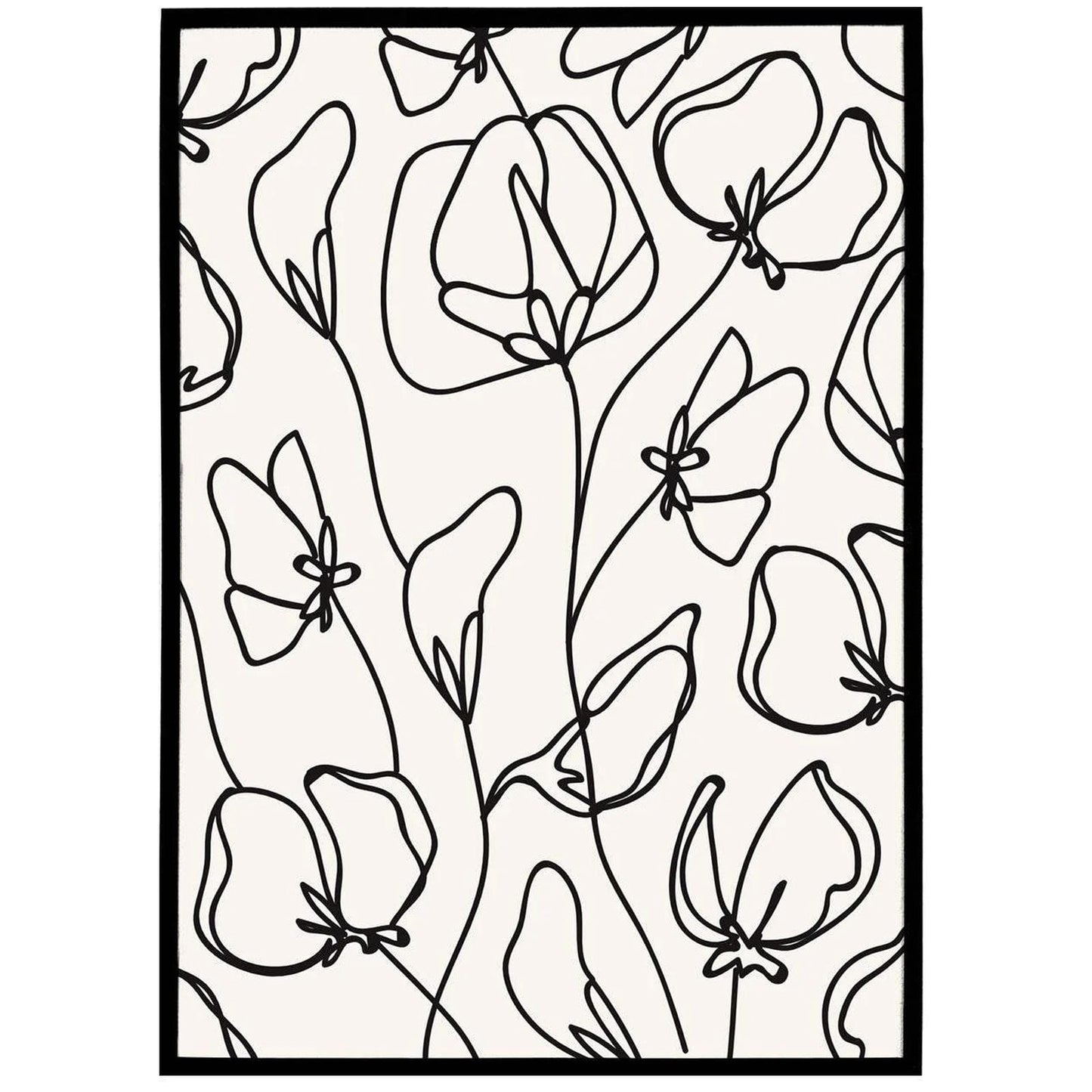 Line Art Floral Poster - HypeSheriff Europe