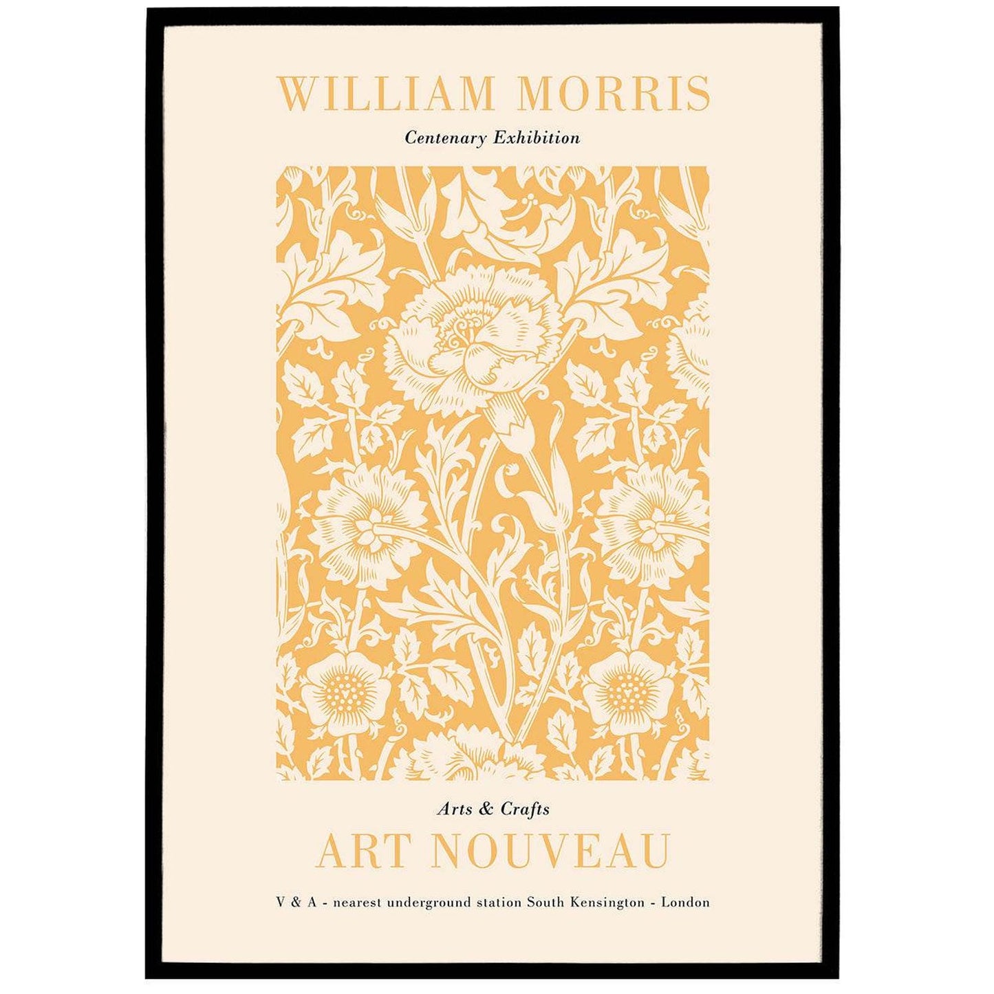 William Morris Yellow Botanical Floral Poster - HypeSheriff Europe