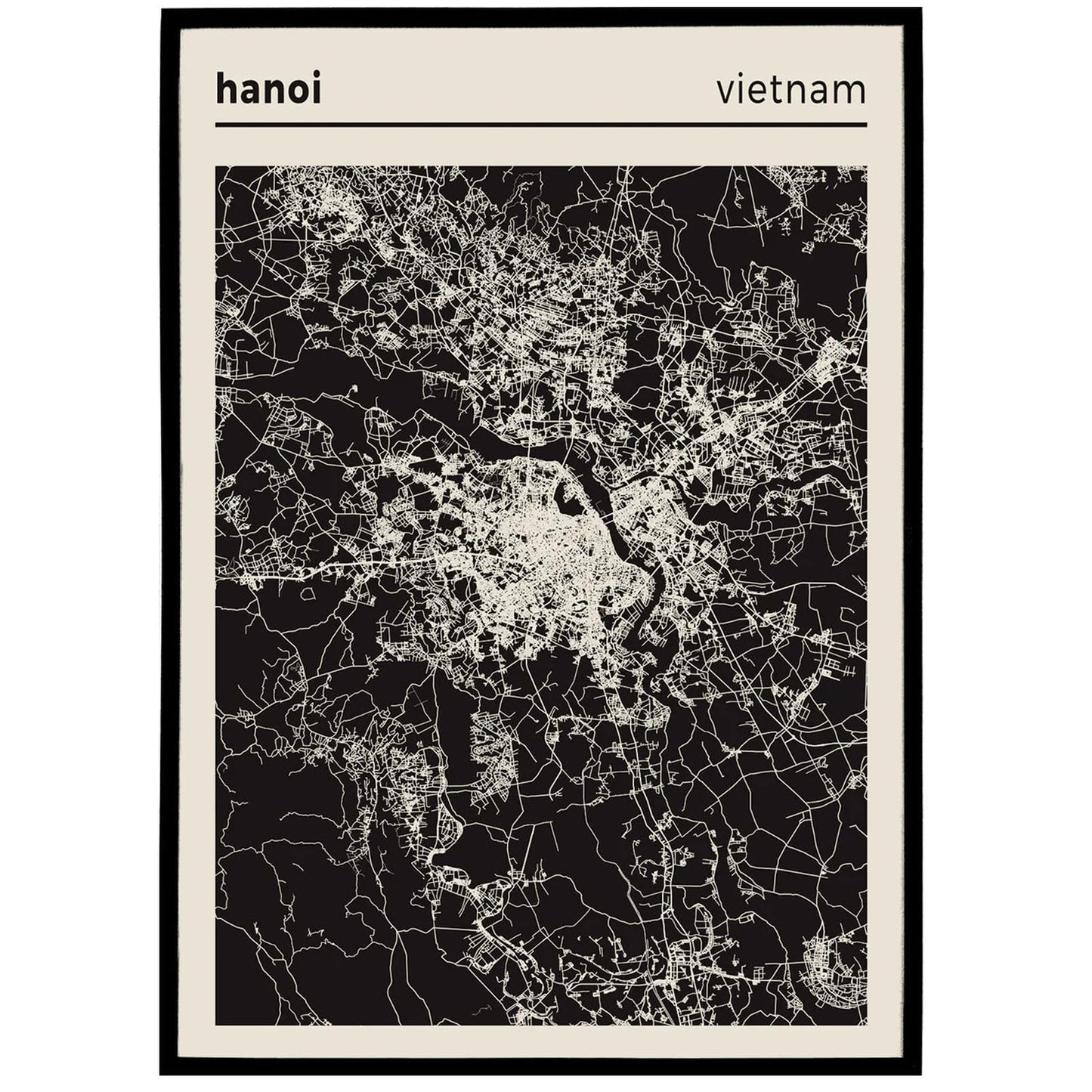 Hanoi - Vietnam | Authentic City Map Poster