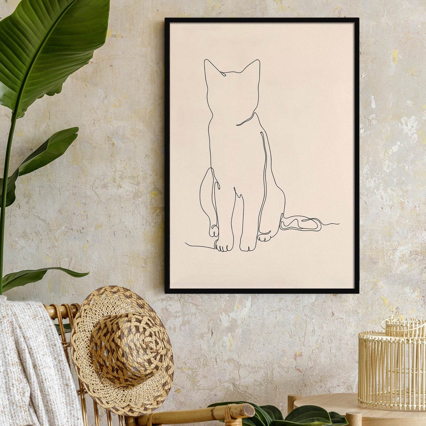 Minimalist Cat Line Art Poster - HypeSheriff Europe