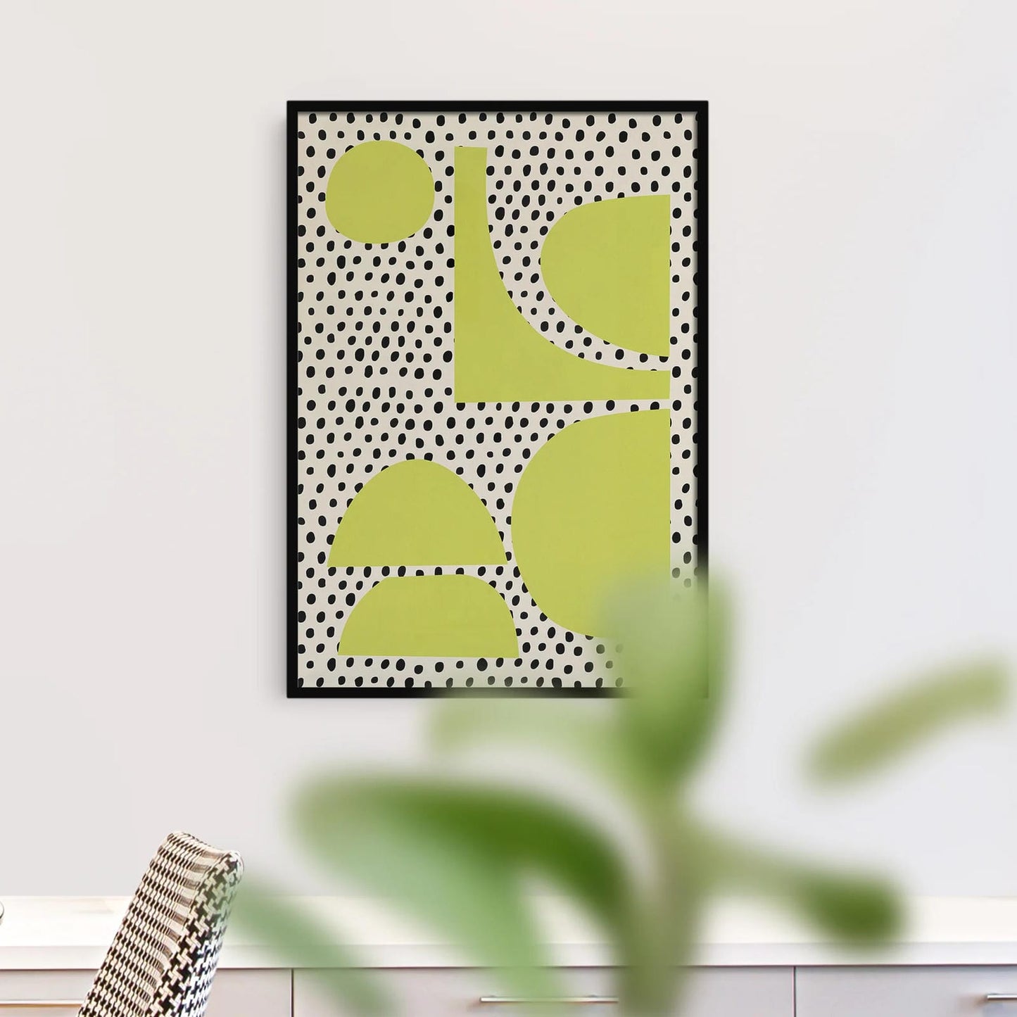 Set of 3 Matching Chartreuse Green Art Prints
