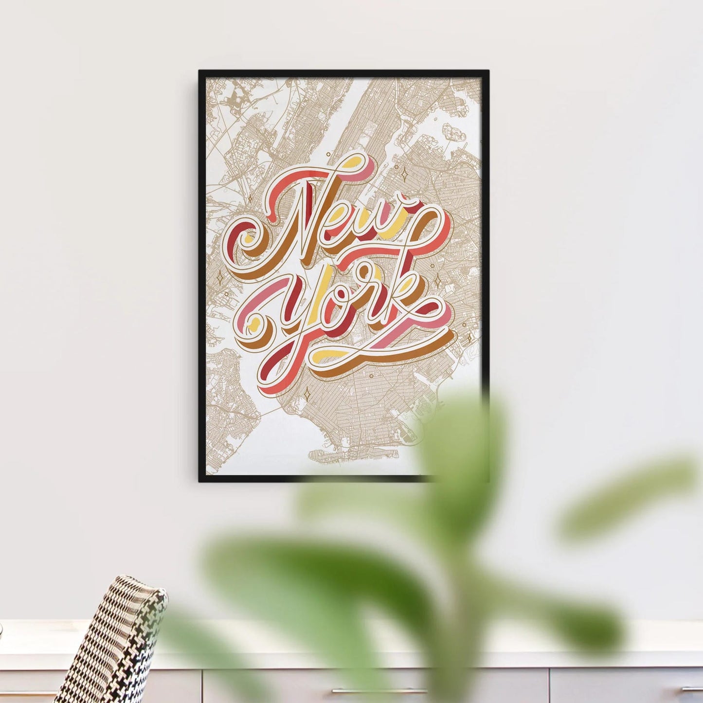 NEW YORK - Typographic Map Poster