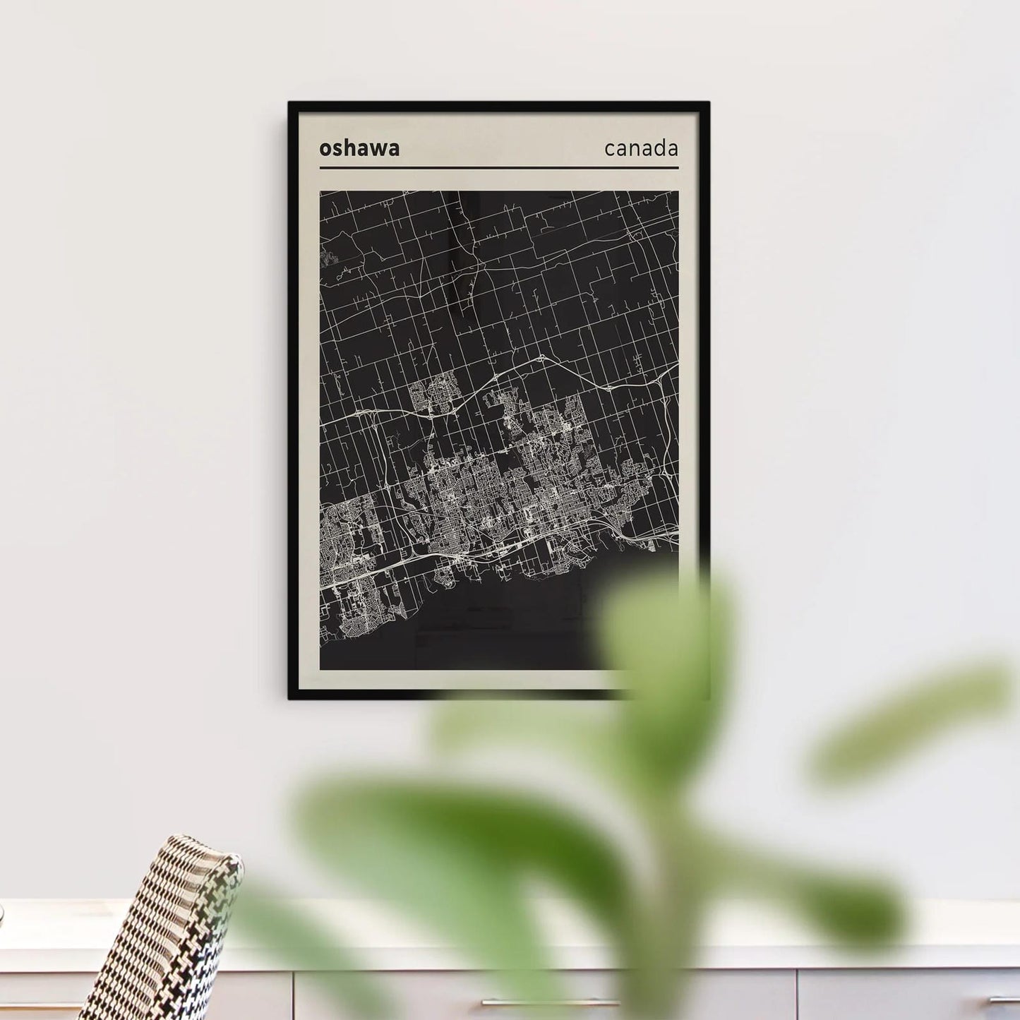 Canada, Oshawa City Map Poster