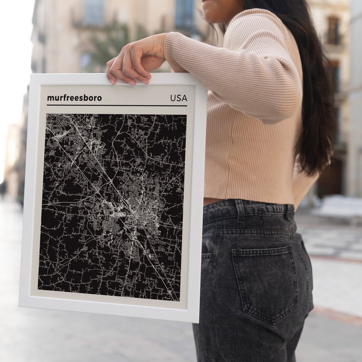 Murfreesboro, TN - USA City Map Poster