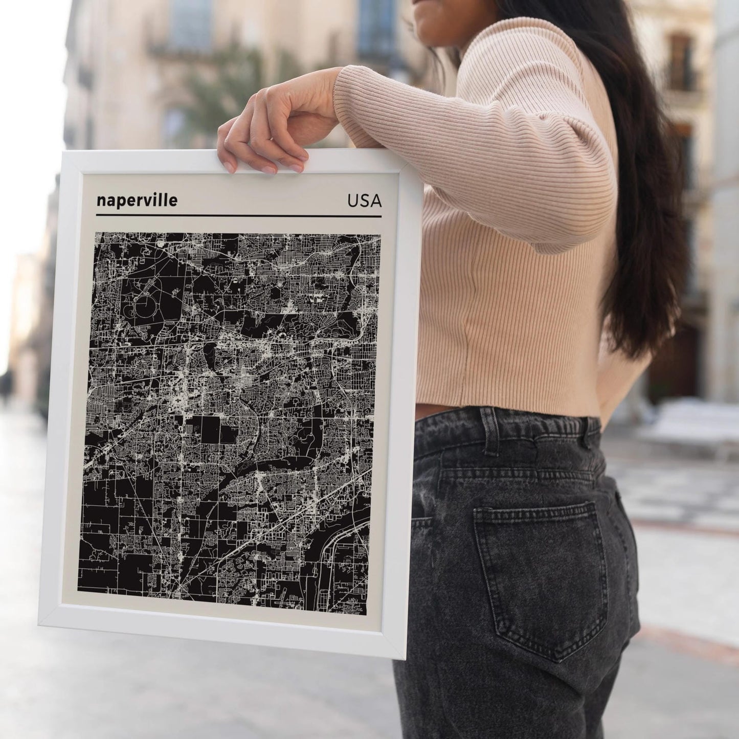 Naperville USA - City Map Poster