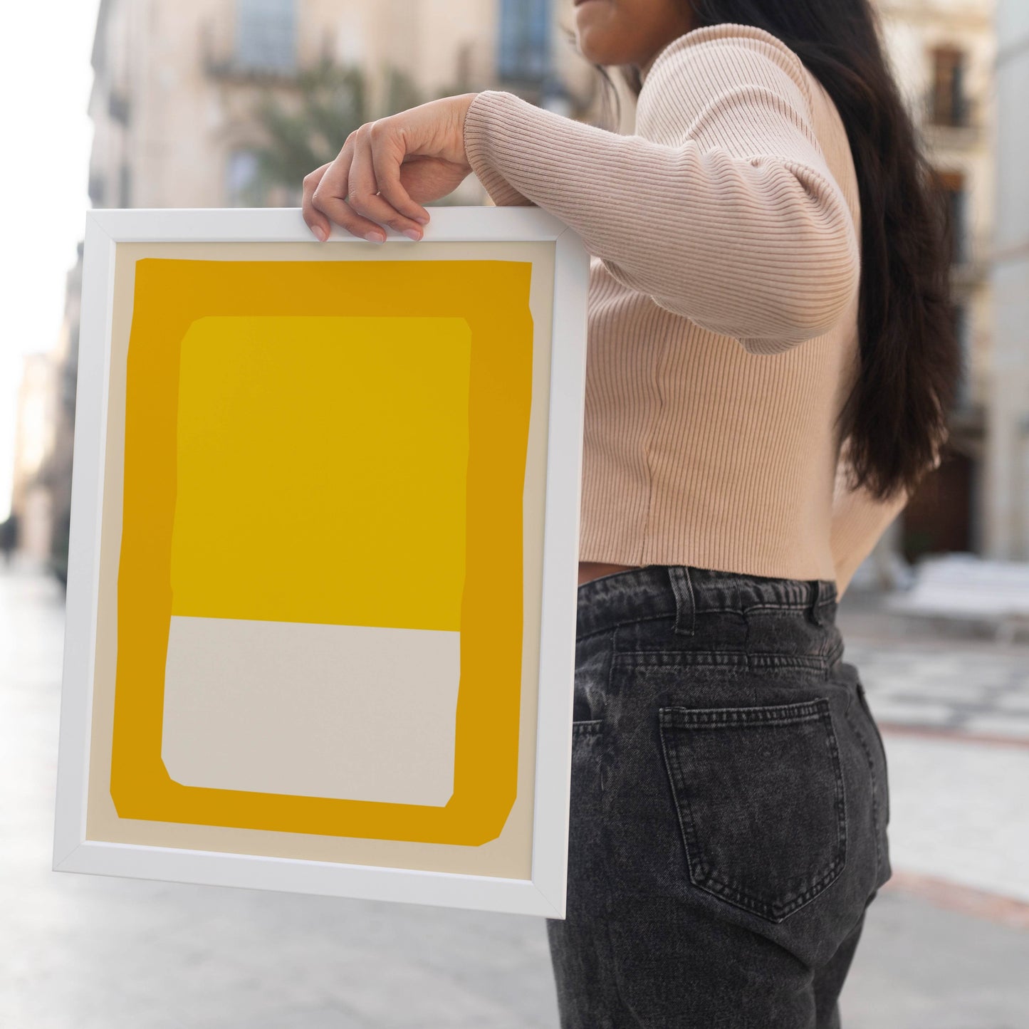 Yellow Minimalist Abstract Art Poster - HypeSheriff Europe