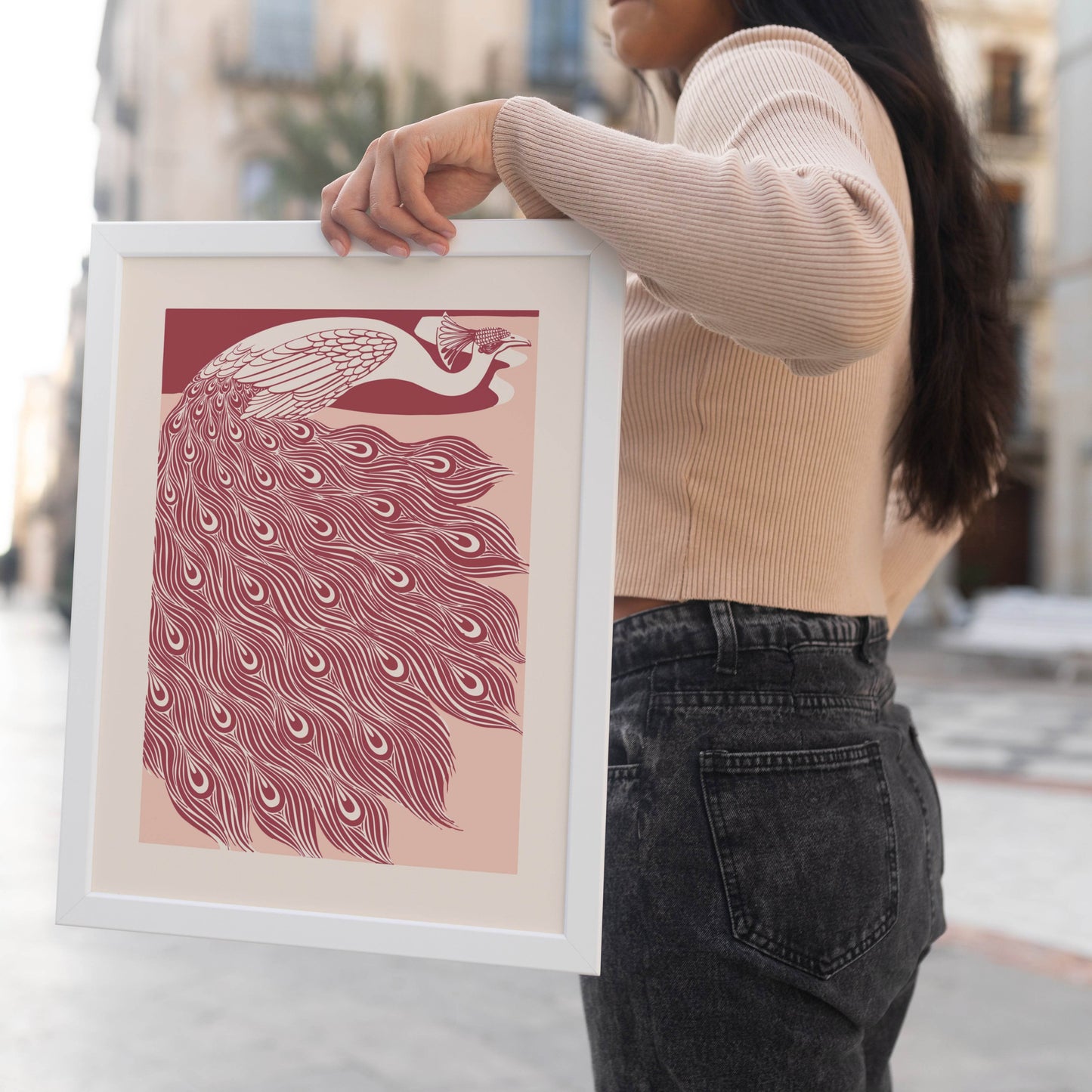 Pink Peacock Art Print - HypeSheriff Europe