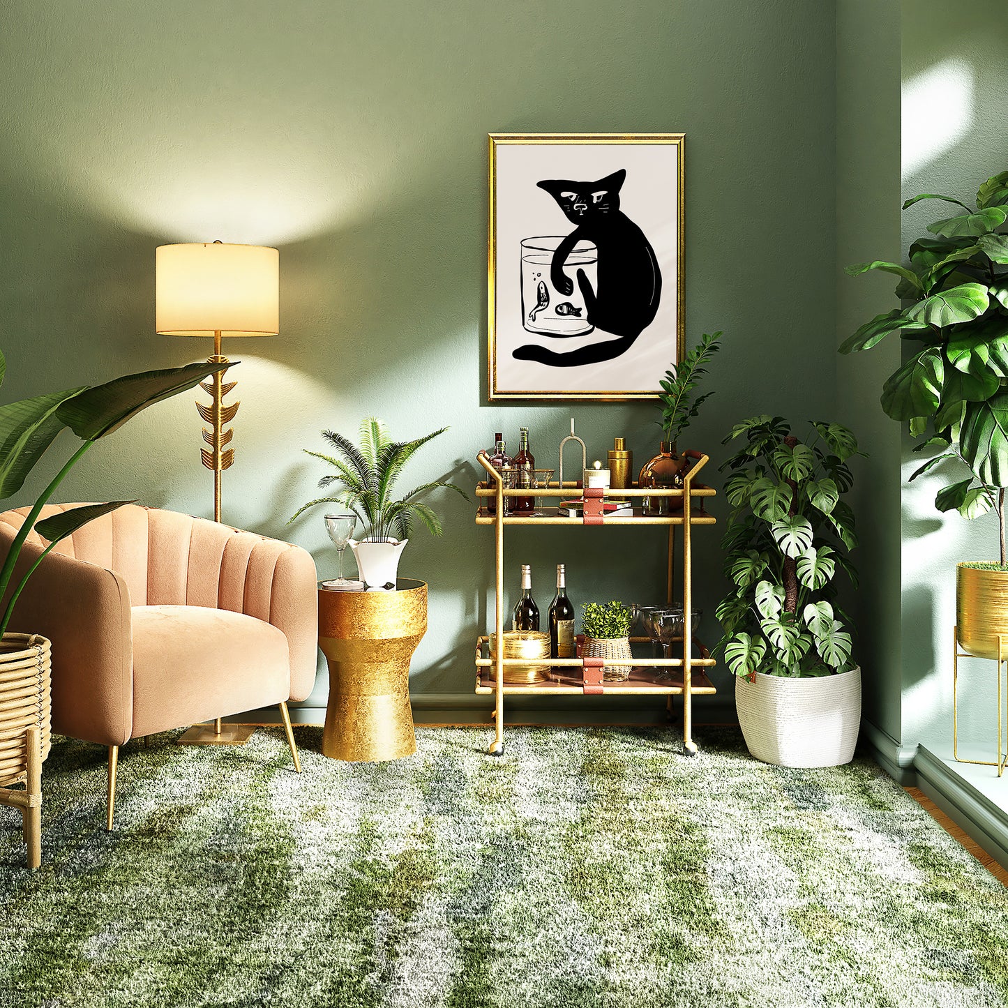 Handdrawn Funny Cat Poster