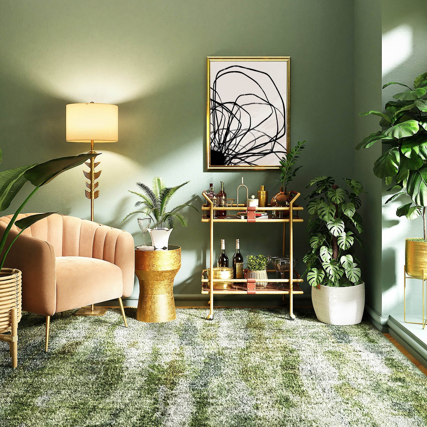 B&W Scandinavian Floral Poster - HypeSheriff Europe