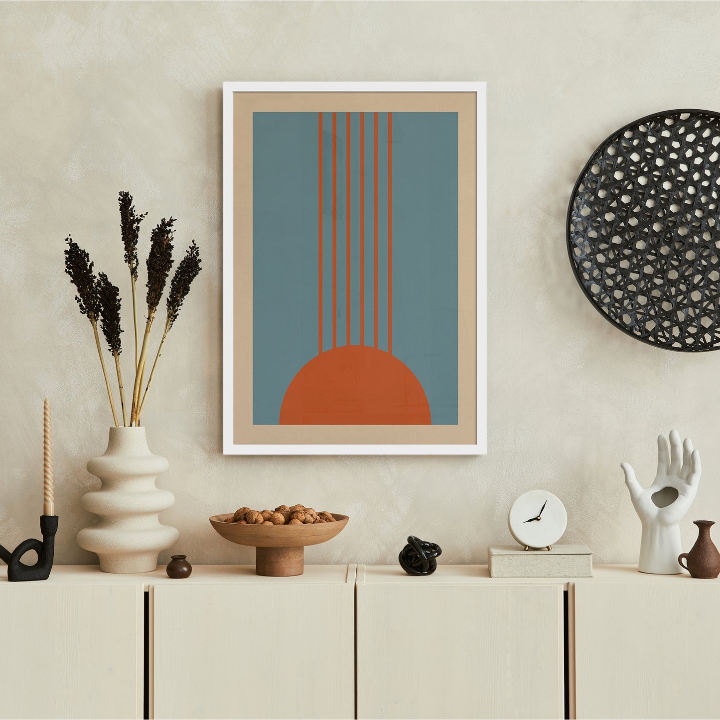Retro Geometric Sunshine Poster