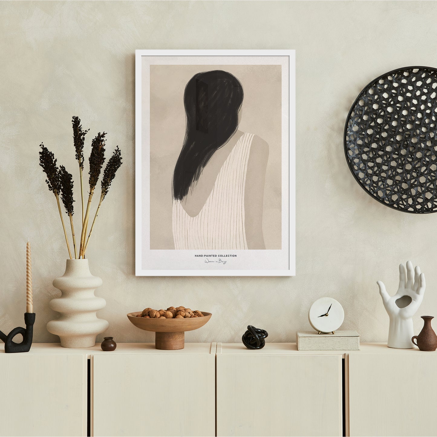 Woman in Beige | Hand-Painted Collection Poster