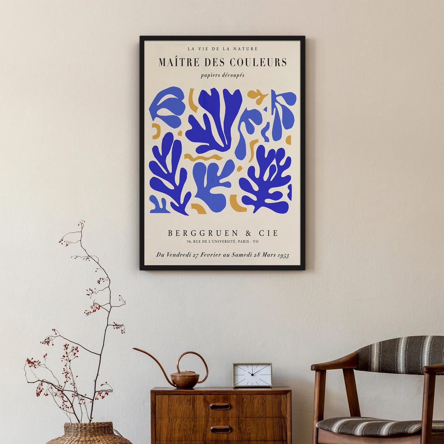 Blue Botanical Shapes Poster