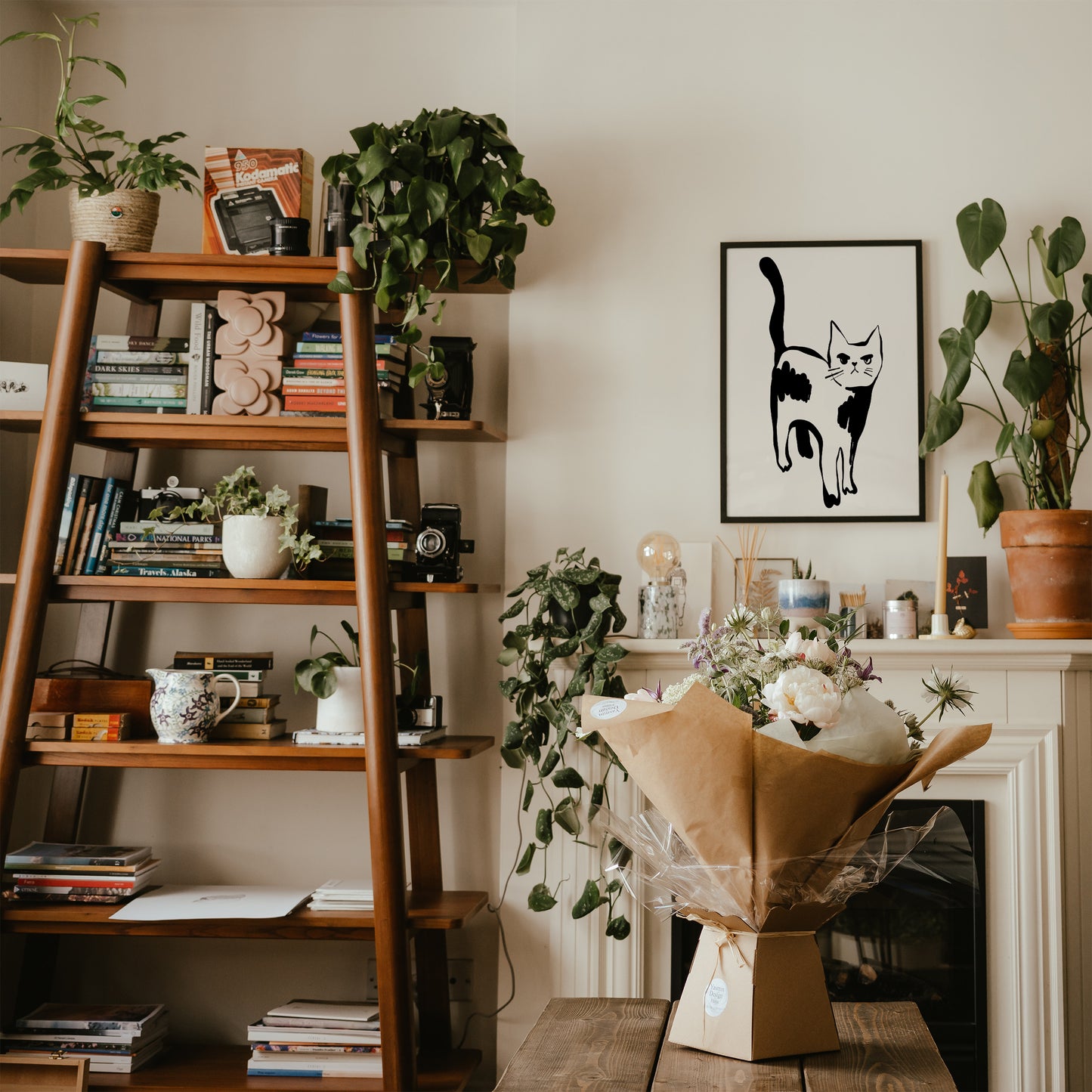 Handdrawn Funny Cat Minimalist Poster