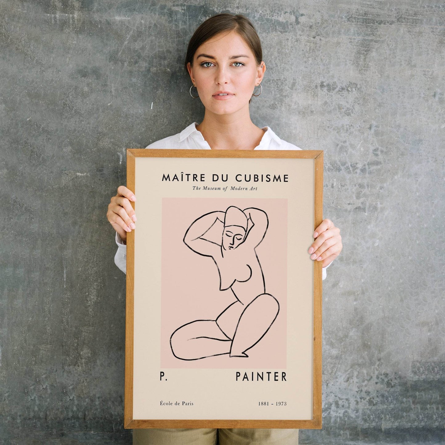 Line Art Woman Cubism Print - HypeSheriff Europe