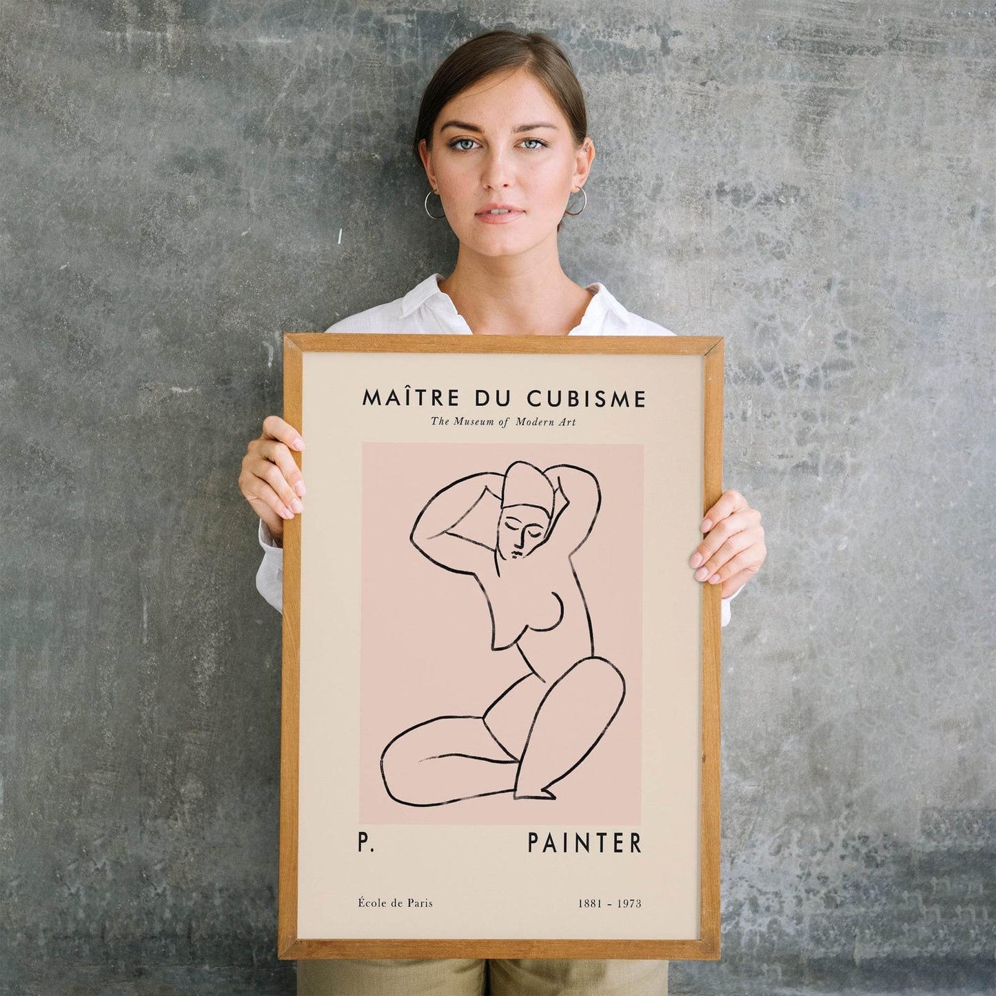 Line Art Woman Cubism Print - HypeSheriff Europe