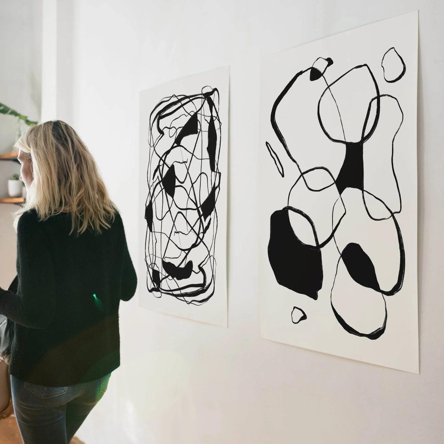 Black & White Scandinavian Abstract Print - HypeSheriff Europe