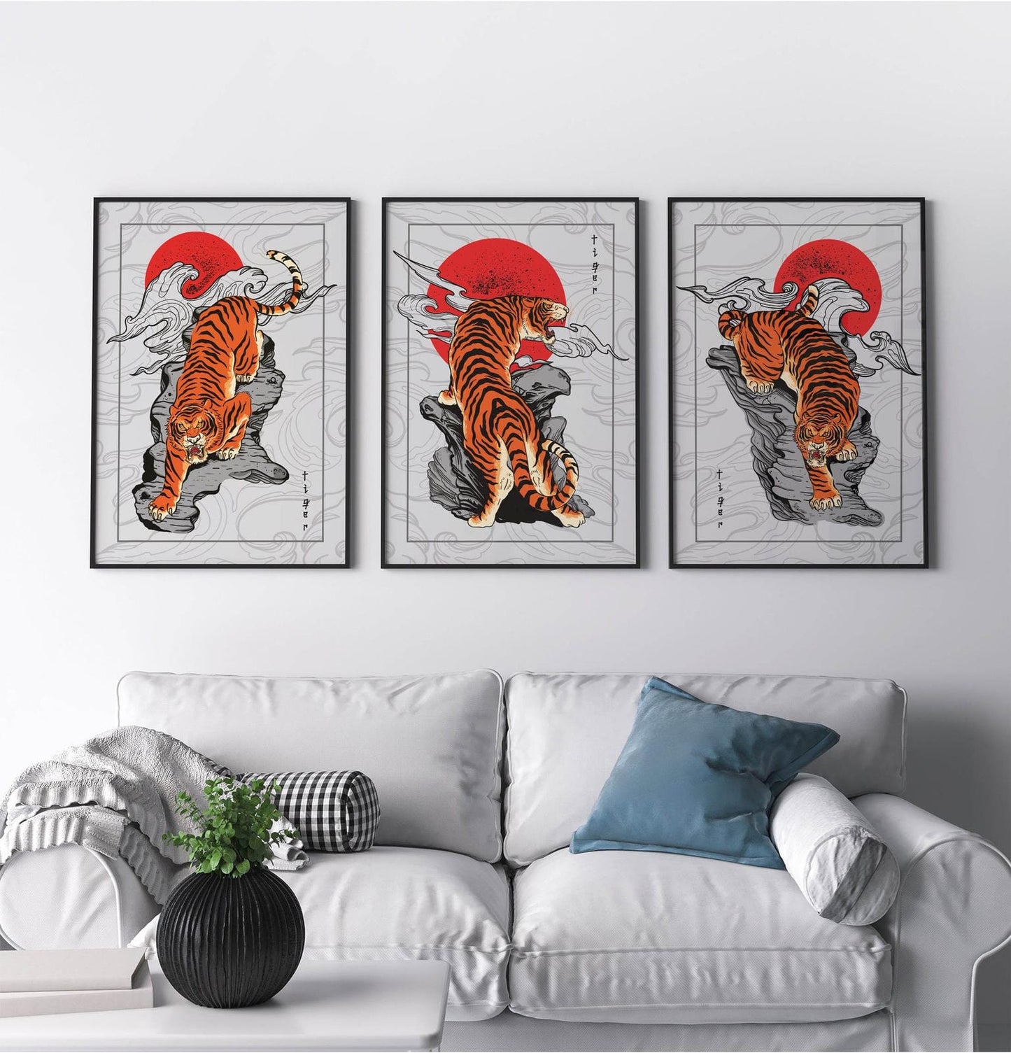 Set of 3 Japanese Tiger Art Prints - HypeSheriff Europe