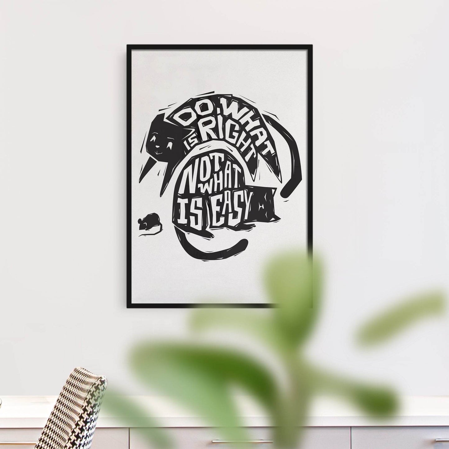 Motivational Cat Poster - Do What Is Right, Not What Is Easy - HypeSheriff Europe