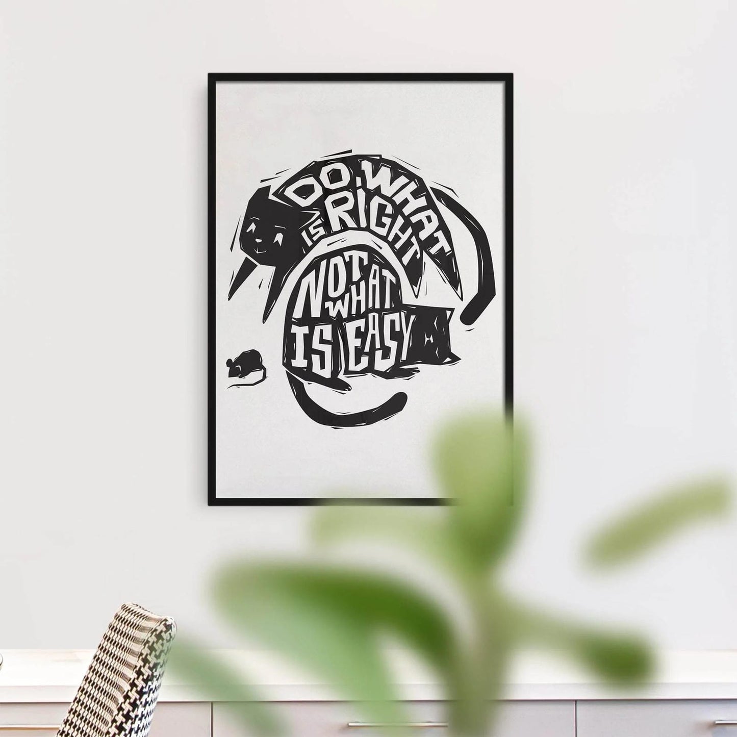 Motivational Cat Poster - Do What Is Right, Not What Is Easy - HypeSheriff Europe