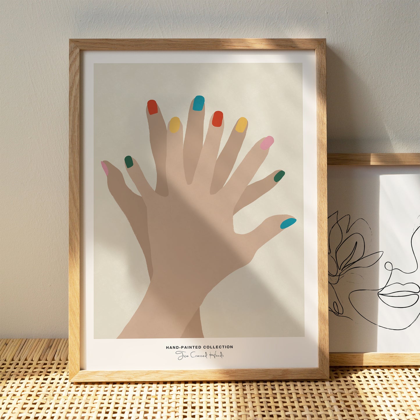 Two Crossed Hands | Hand-Painted Collection Poster