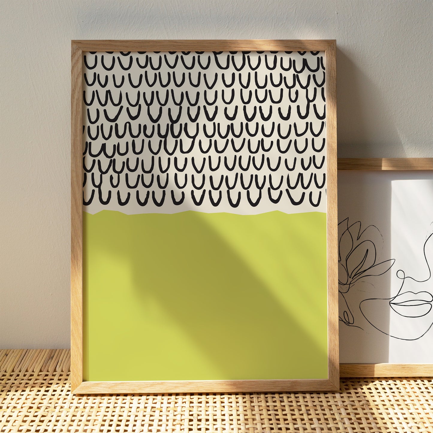 Set of 3 Matching Chartreuse Green Art Prints