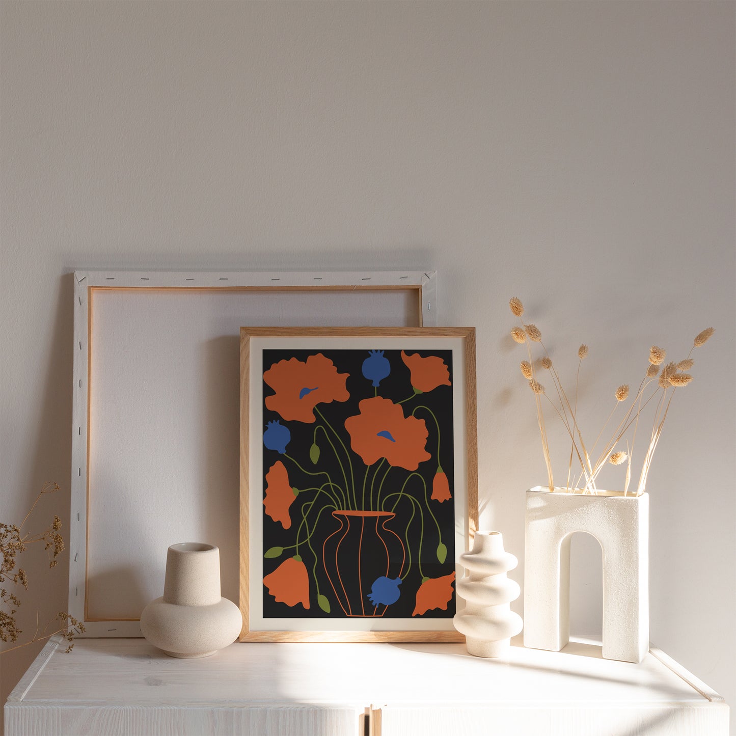 Artistic Poppies Eclectic Poster