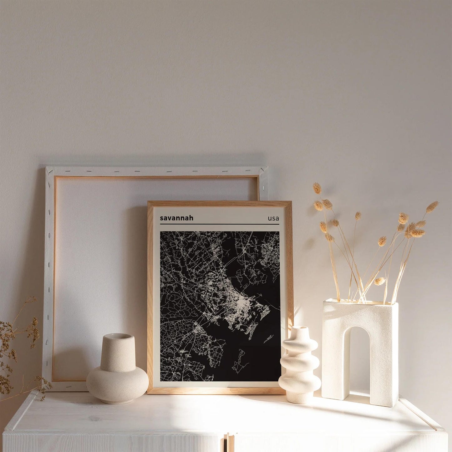 USA Savannah City Map Poster