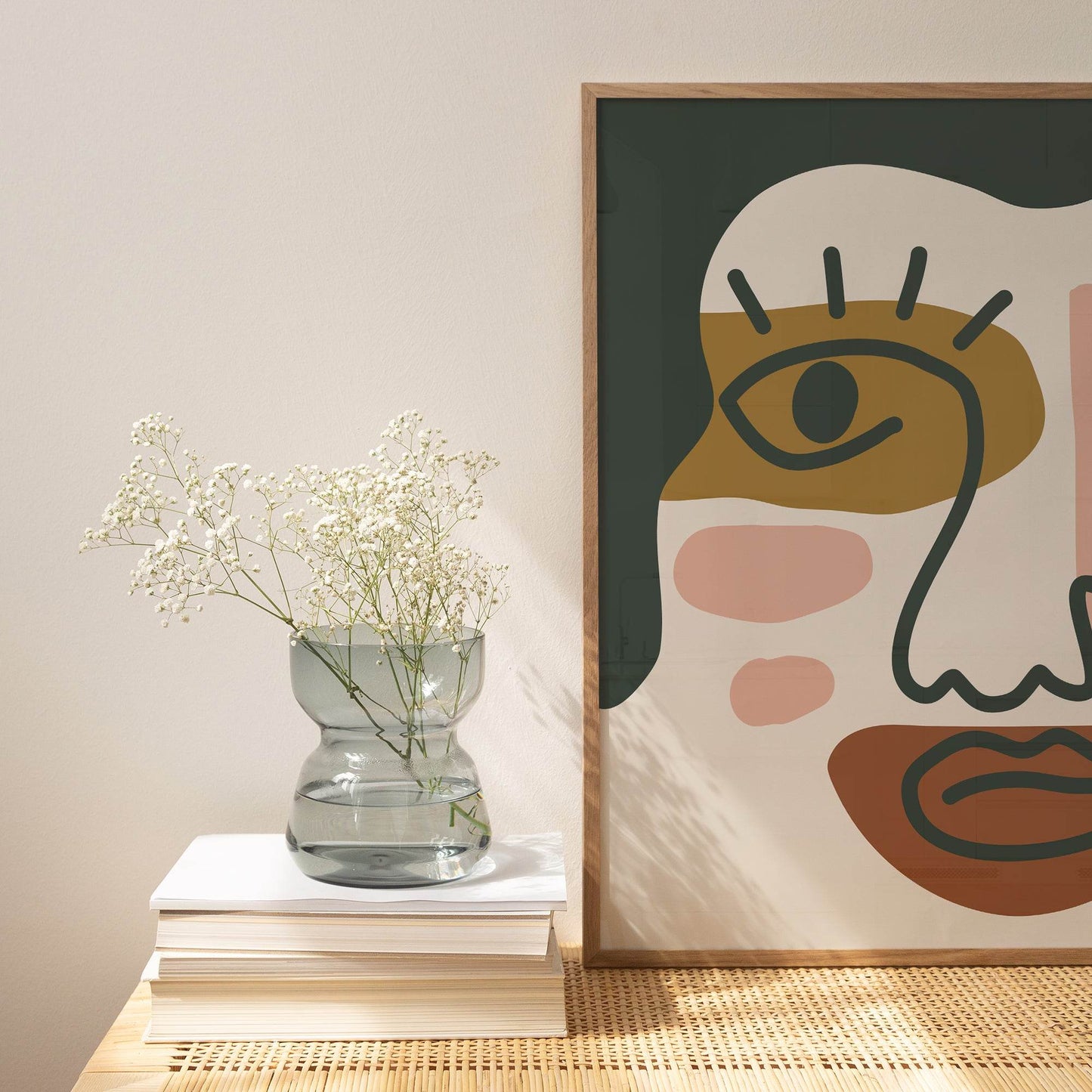 Earth Colors Cubist Drawing Poster - HypeSheriff Europe