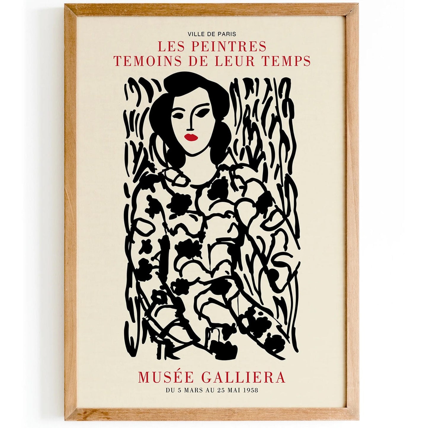 Black Ink Woman Painting Poster