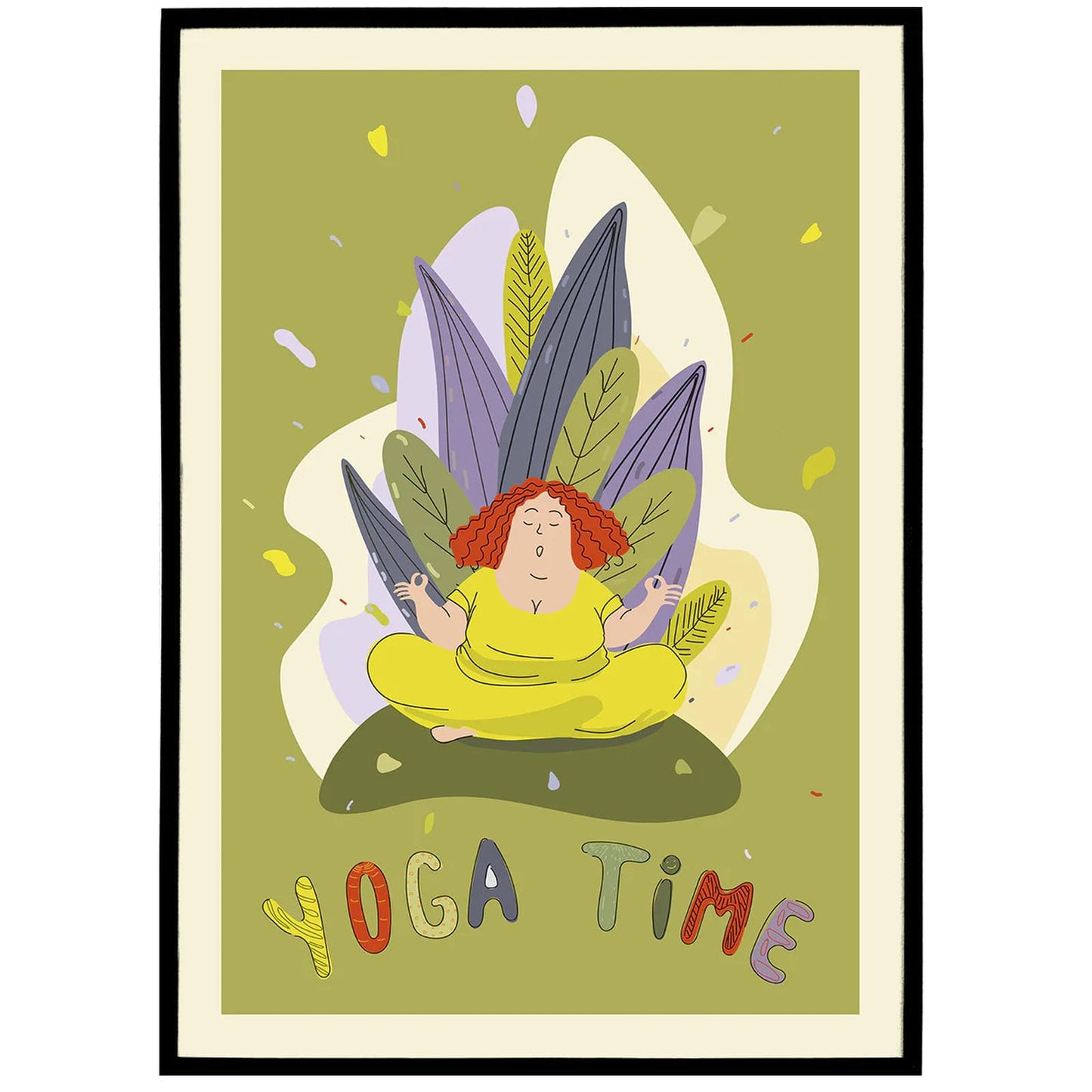Green Yoga Time Poster
