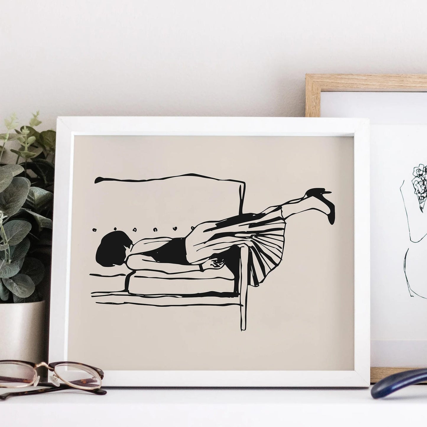 Tired Woman Scandinavian Print