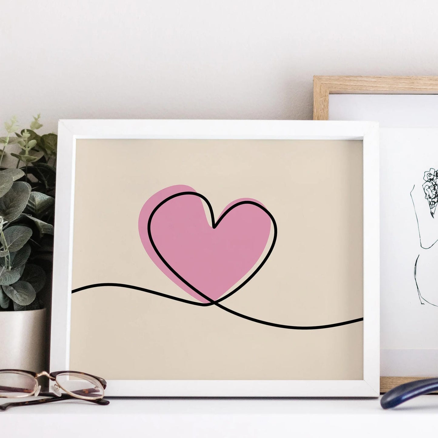 Heart Line Art Print