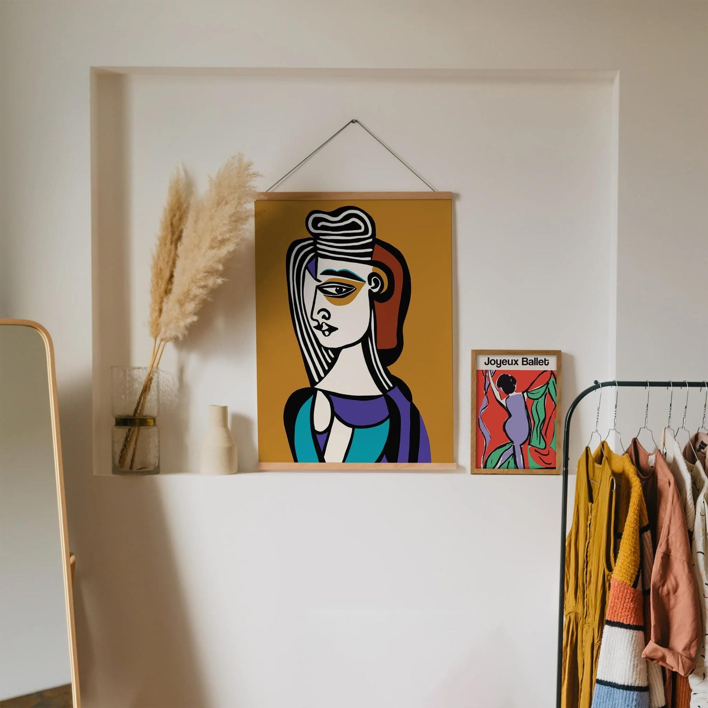 Picasso, Retro Cubism Girl Poster