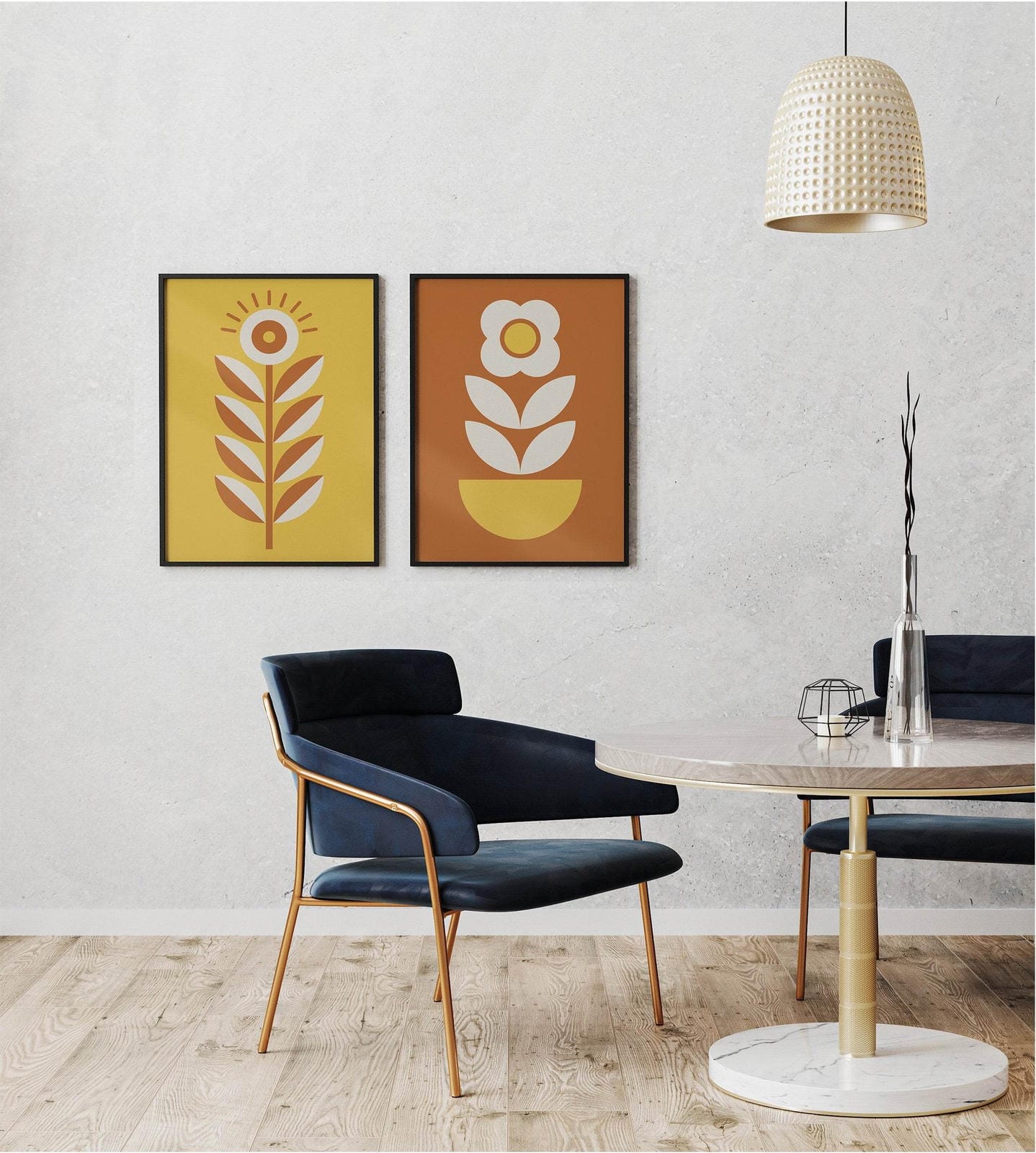 Set of 2 Retro Flowers Prints - HypeSheriff Europe