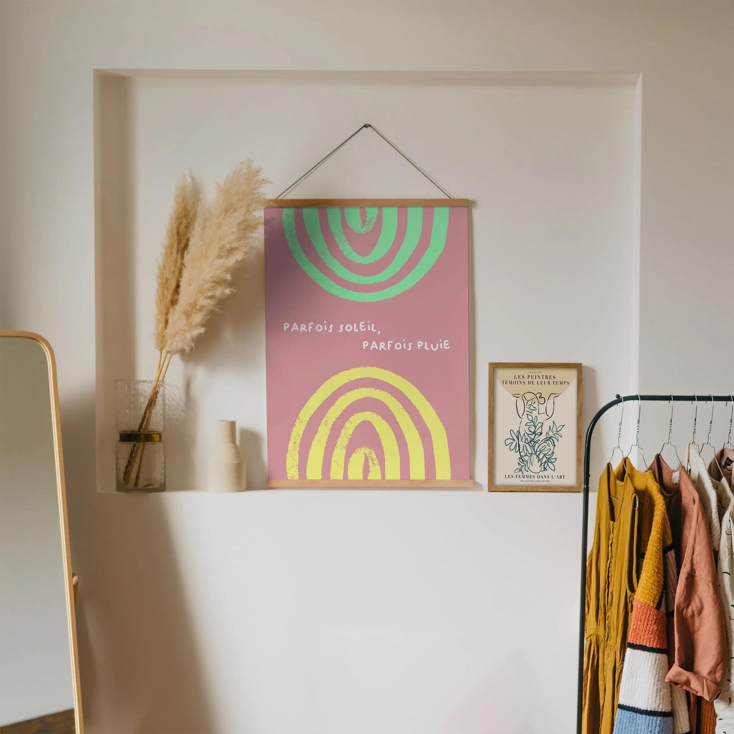 Parfois Soleil, Parfois Pluie Pink Poster