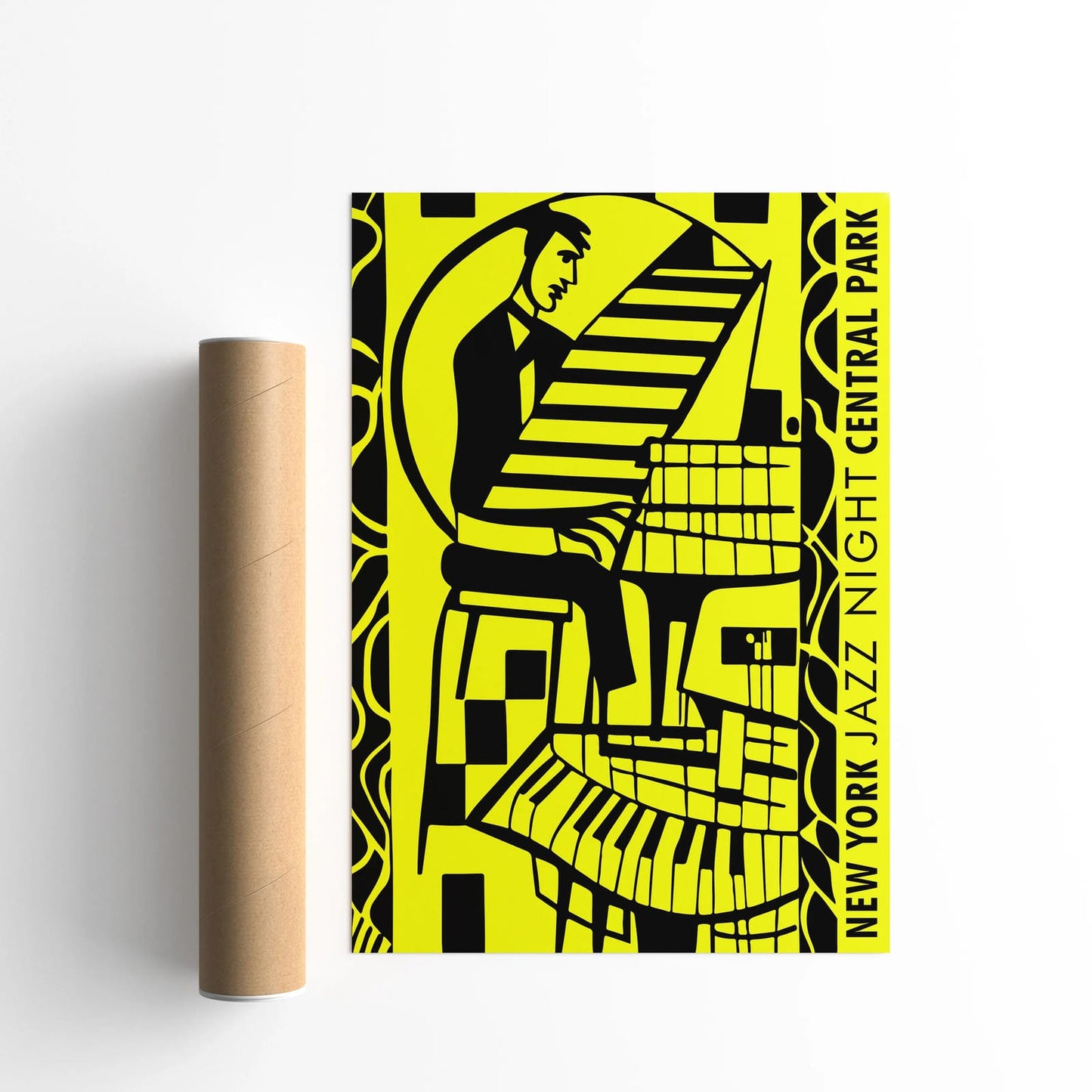 New York Jazz Night Central Park Poster